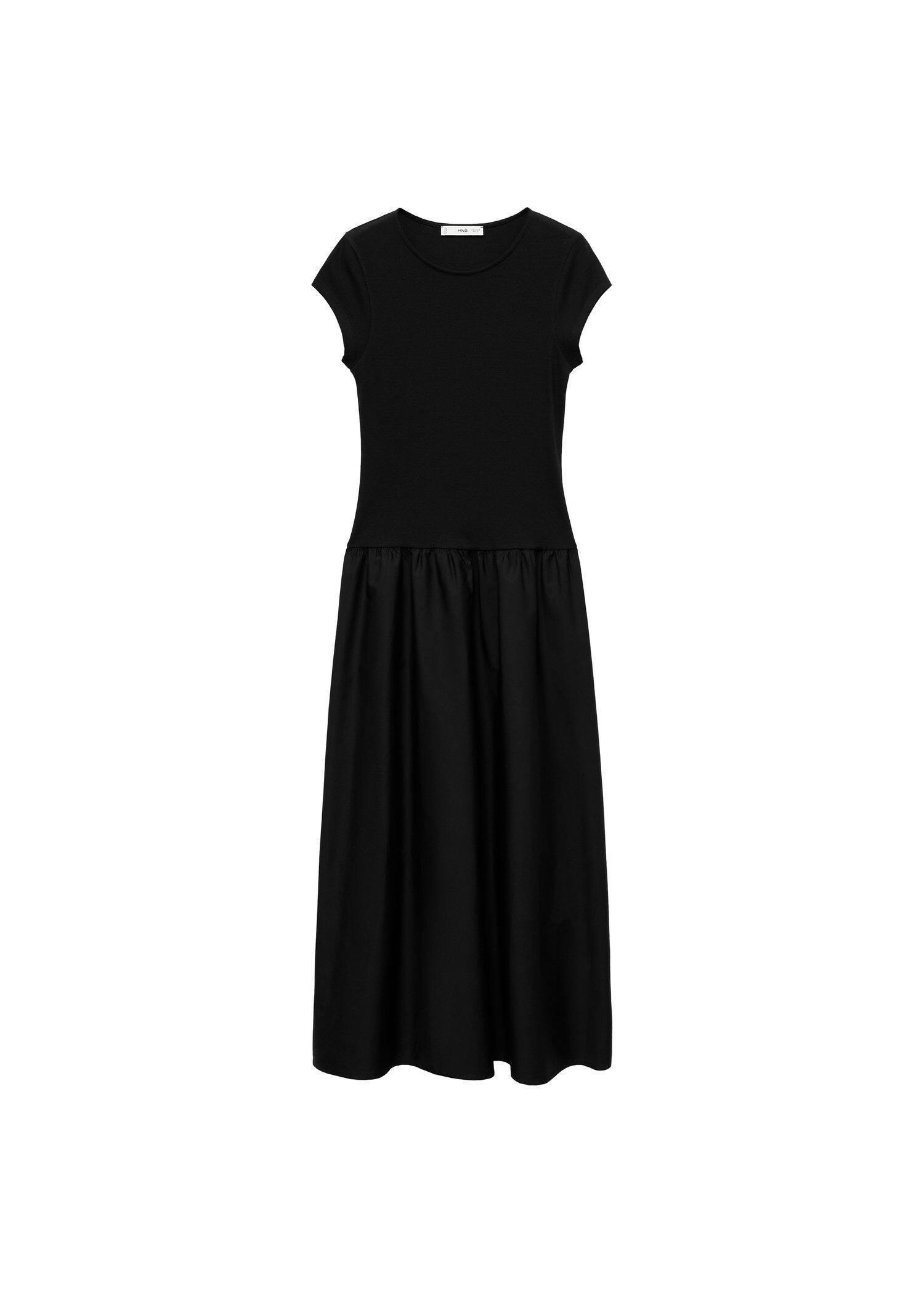Black Flared Dress With Ruffled Hem, , large image number 3