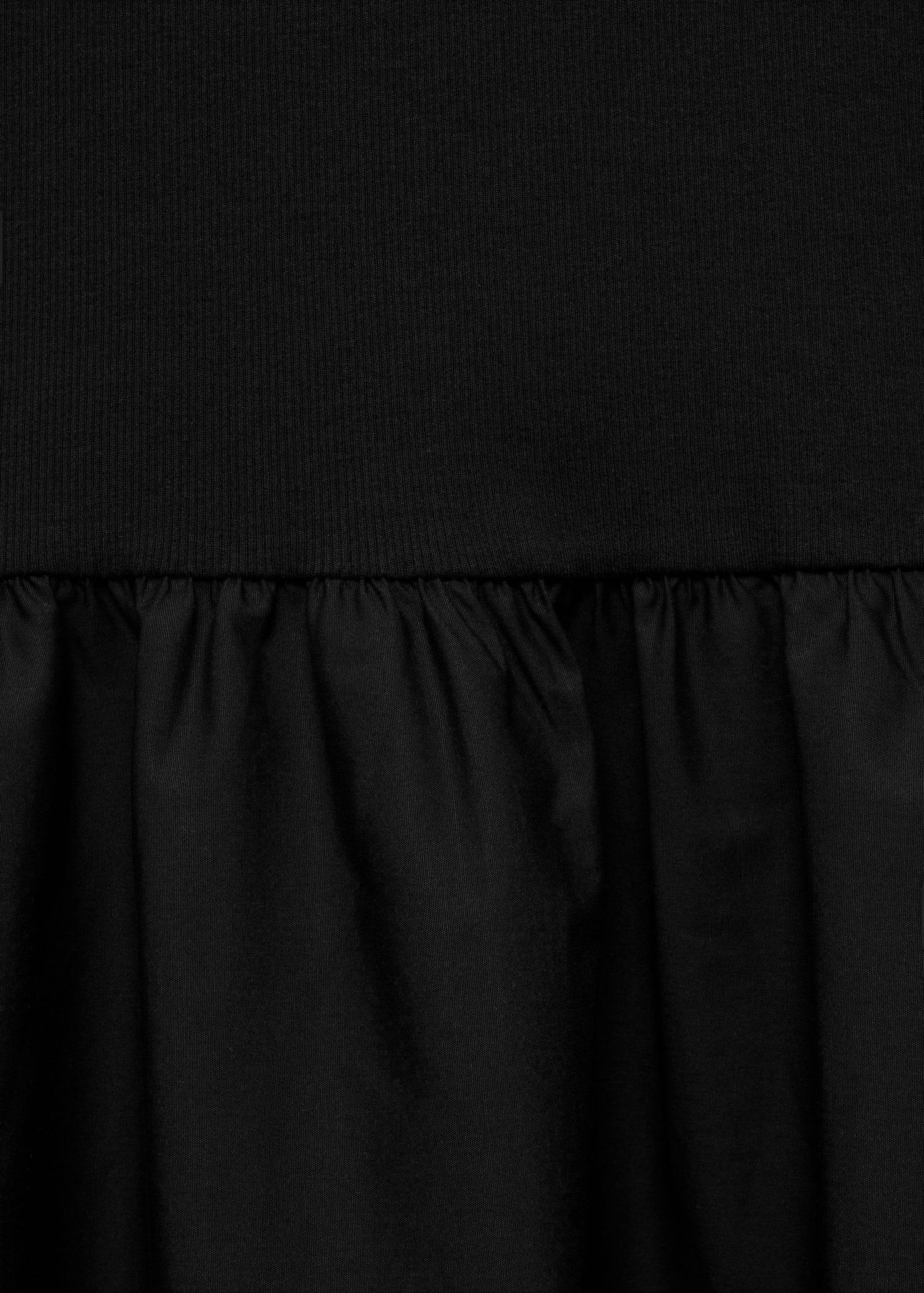 Black Flared Dress With Ruffled Hem, , large image number 4