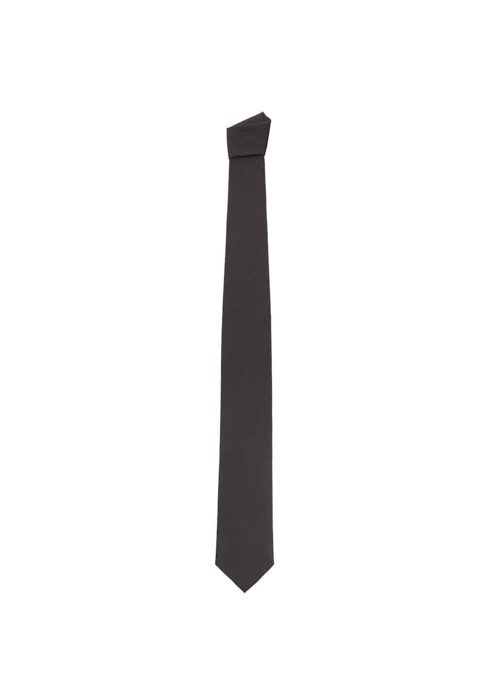 Brown 100% Mulberry Silk Tie With Microstructure, Brown, large image number 1