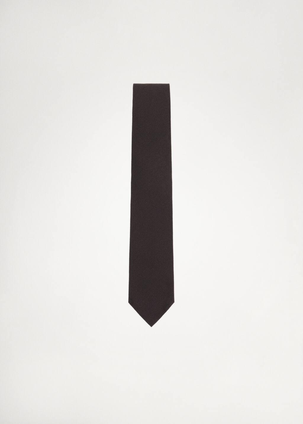 Brown 100% Mulberry Silk Tie With Microstructure, Brown, large image number 2