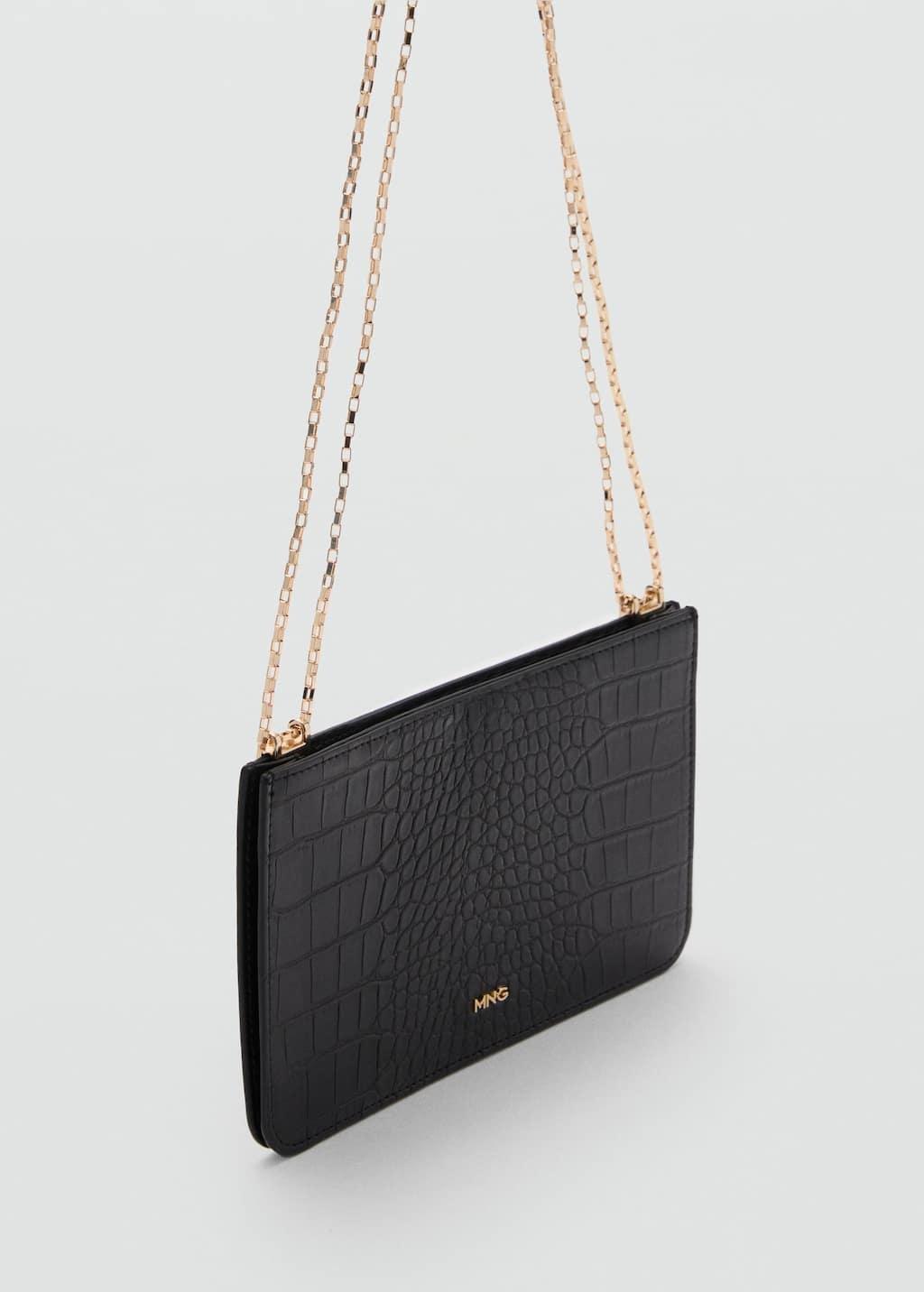 Black Chain Wallet With Logo, , large image number 0