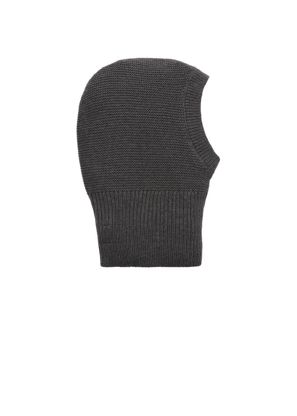 Grey Knitted Balaclava Hat, Baby Boy, Charcoal, large image number 2