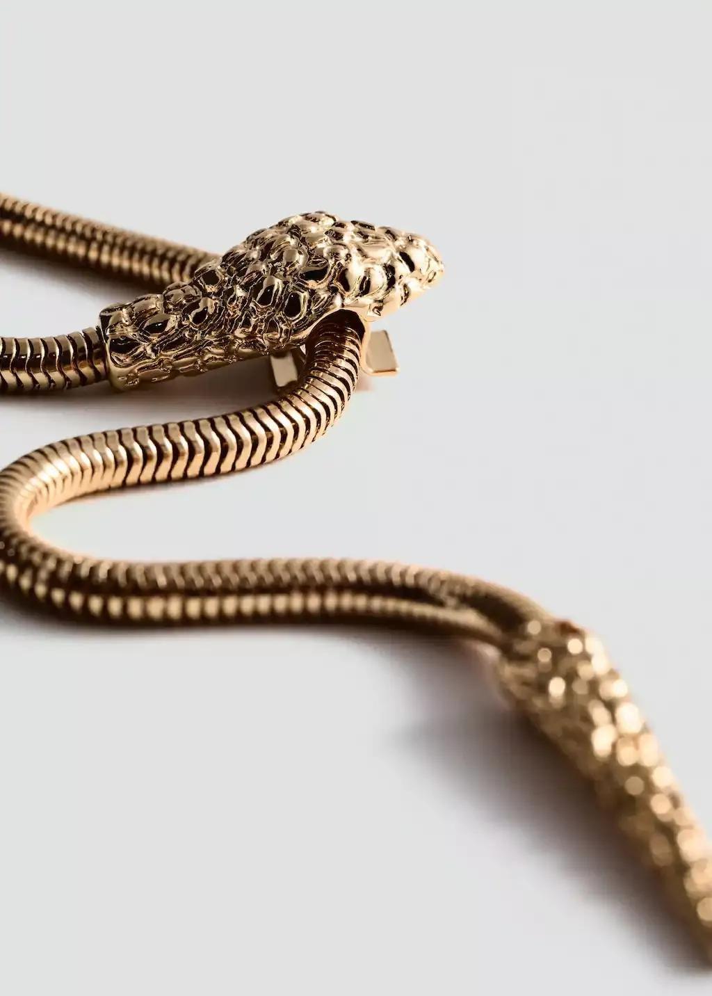 Gold Snake Chain Necklace, Gold, large image number 0