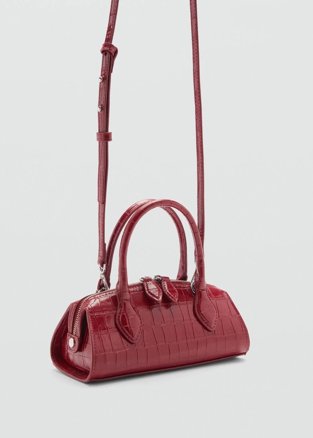 Red Croc-Effect Bag, Red, large image number 0