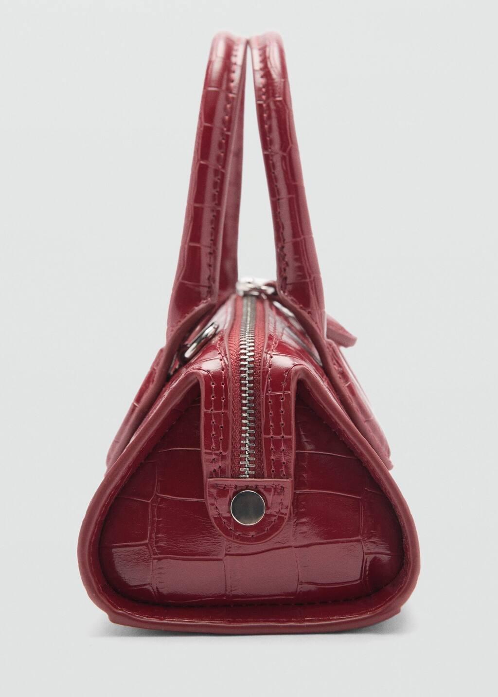 Red Croc-Effect Bag, Red, large image number 1