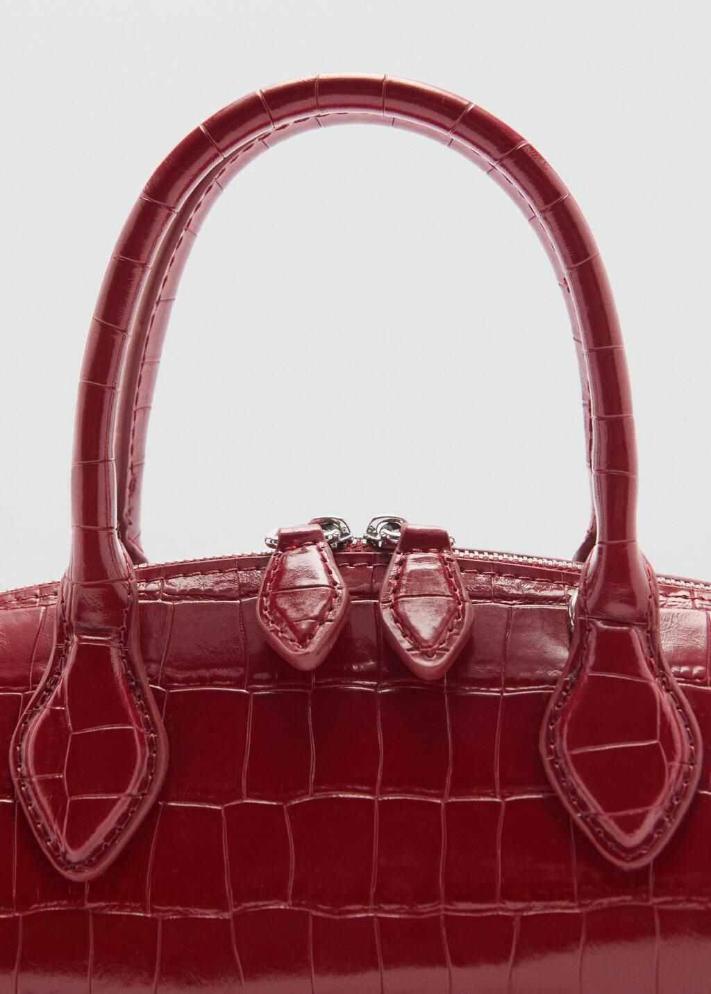 Red Croc-Effect Bag, Red, large image number 2