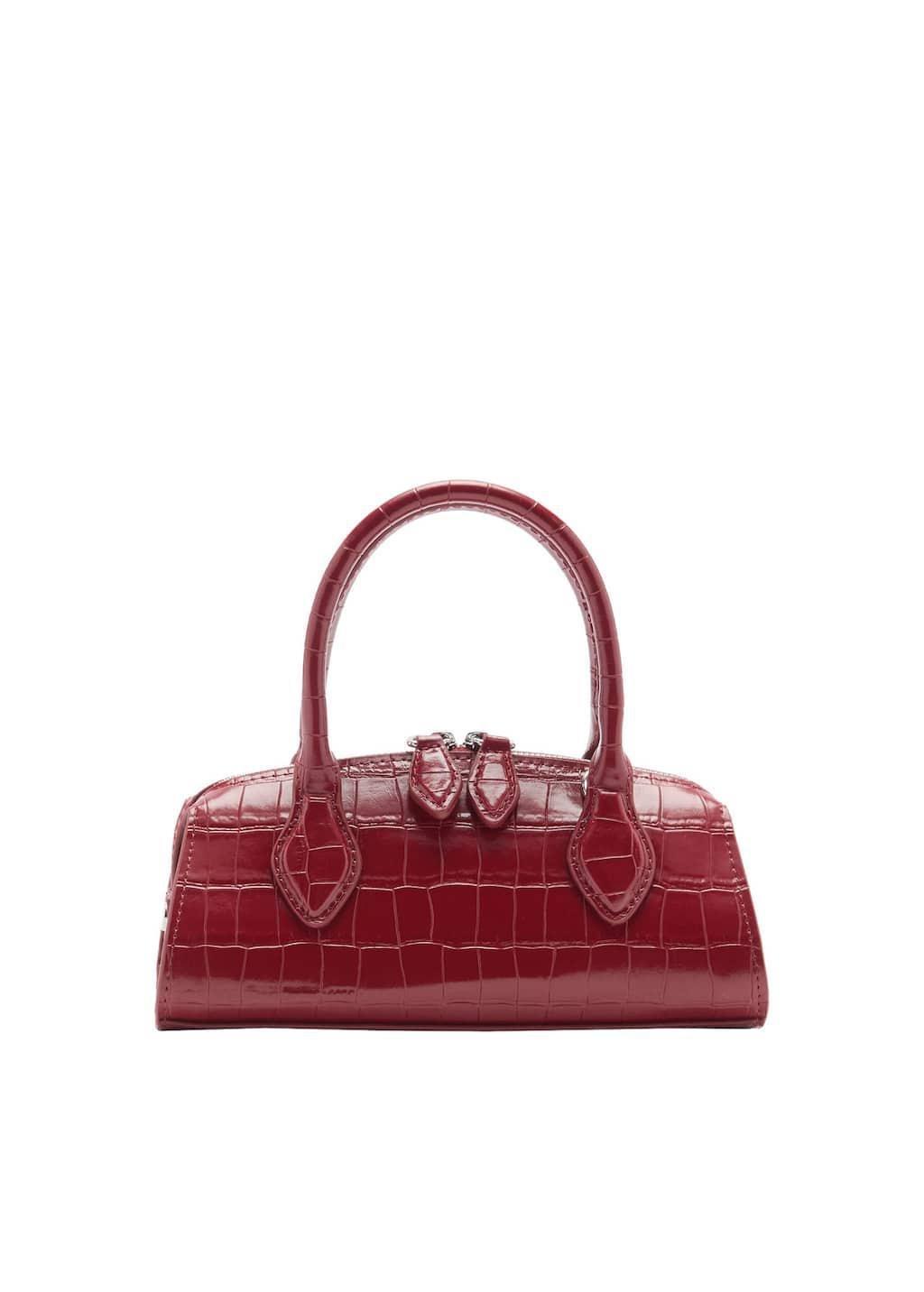 Red Croc-Effect Bag, Red, large image number 3