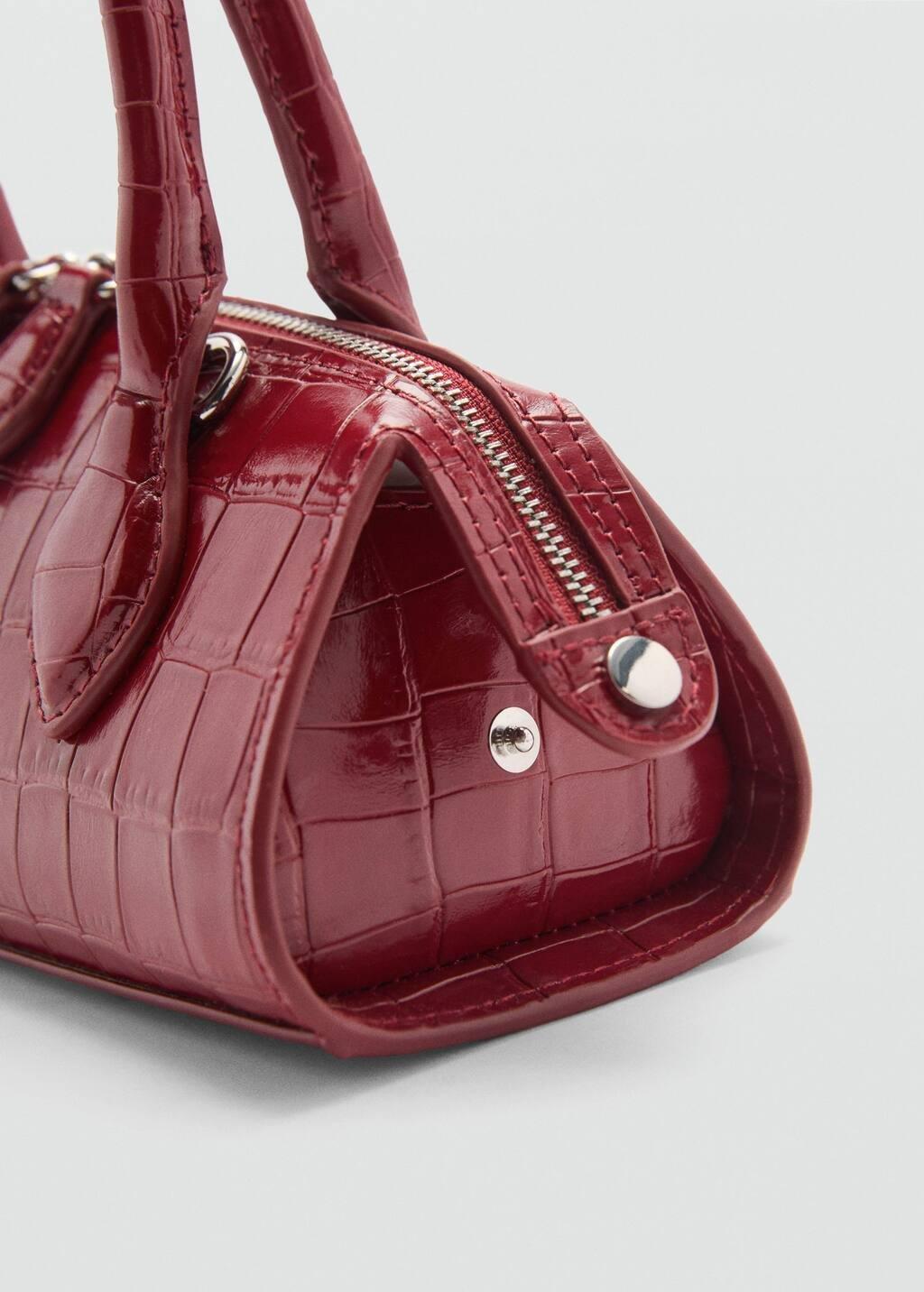 Red Croc-Effect Bag, Red, large image number 4