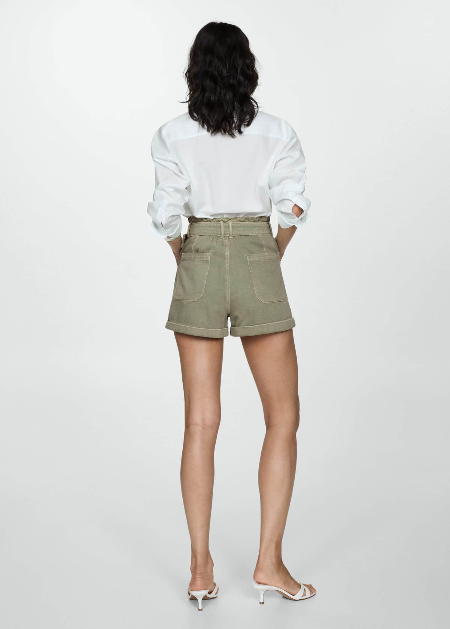 Mango belted shorts deals