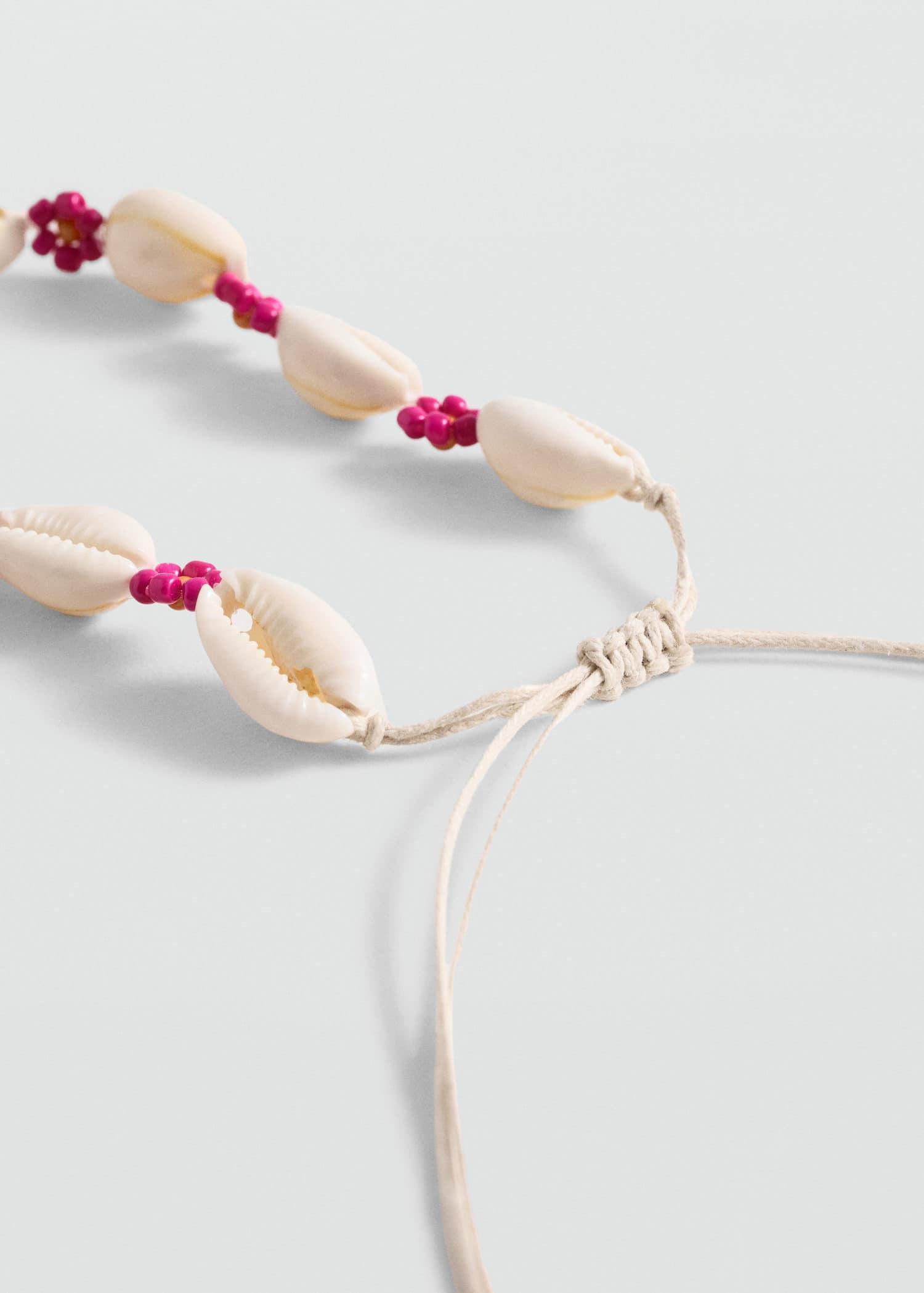 Beige Shell Choker Necklace, Kids Girls, Light Pastel Brown, large image number 0