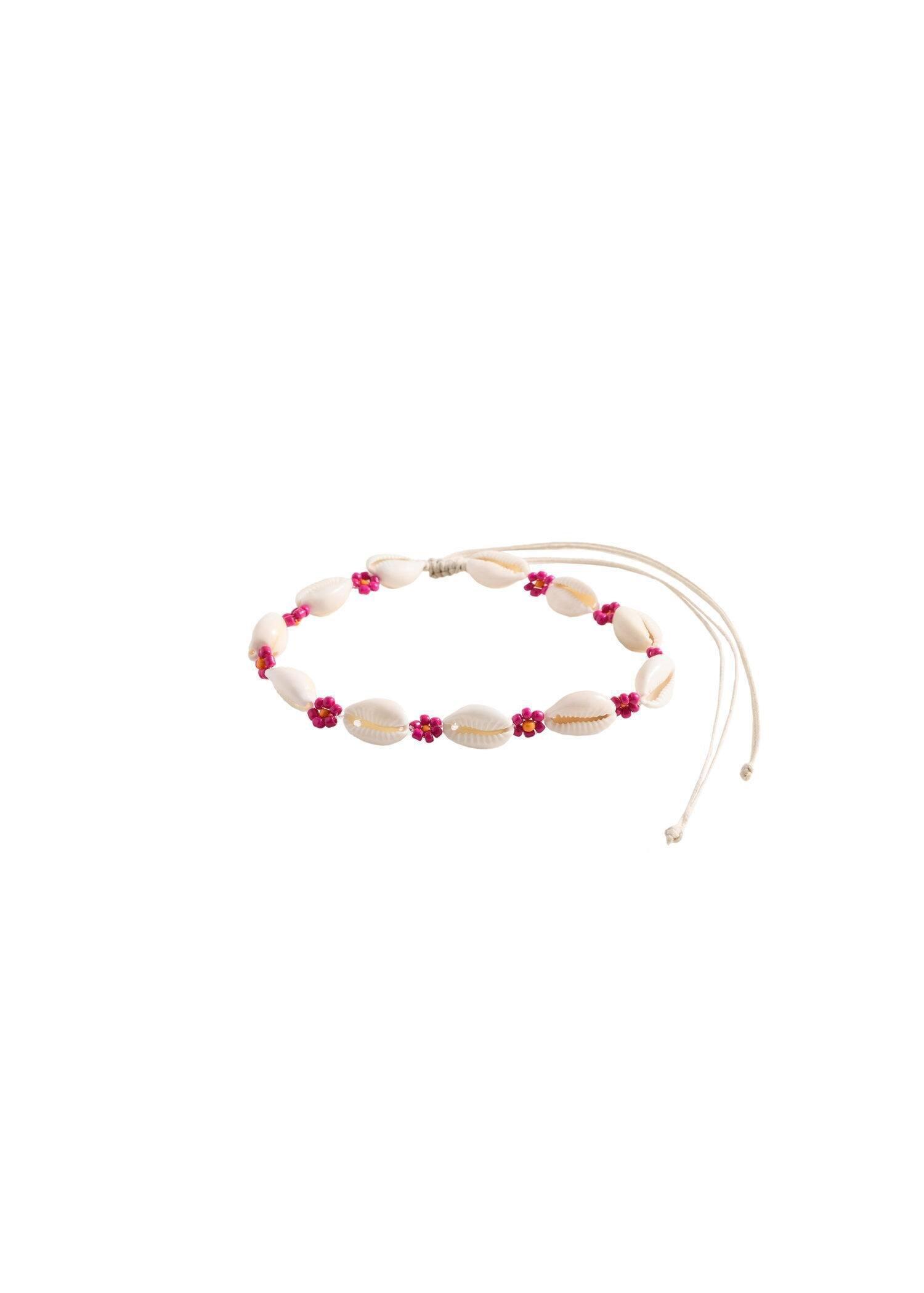 Beige Shell Choker Necklace, Kids Girls, Light Pastel Brown, large image number 2