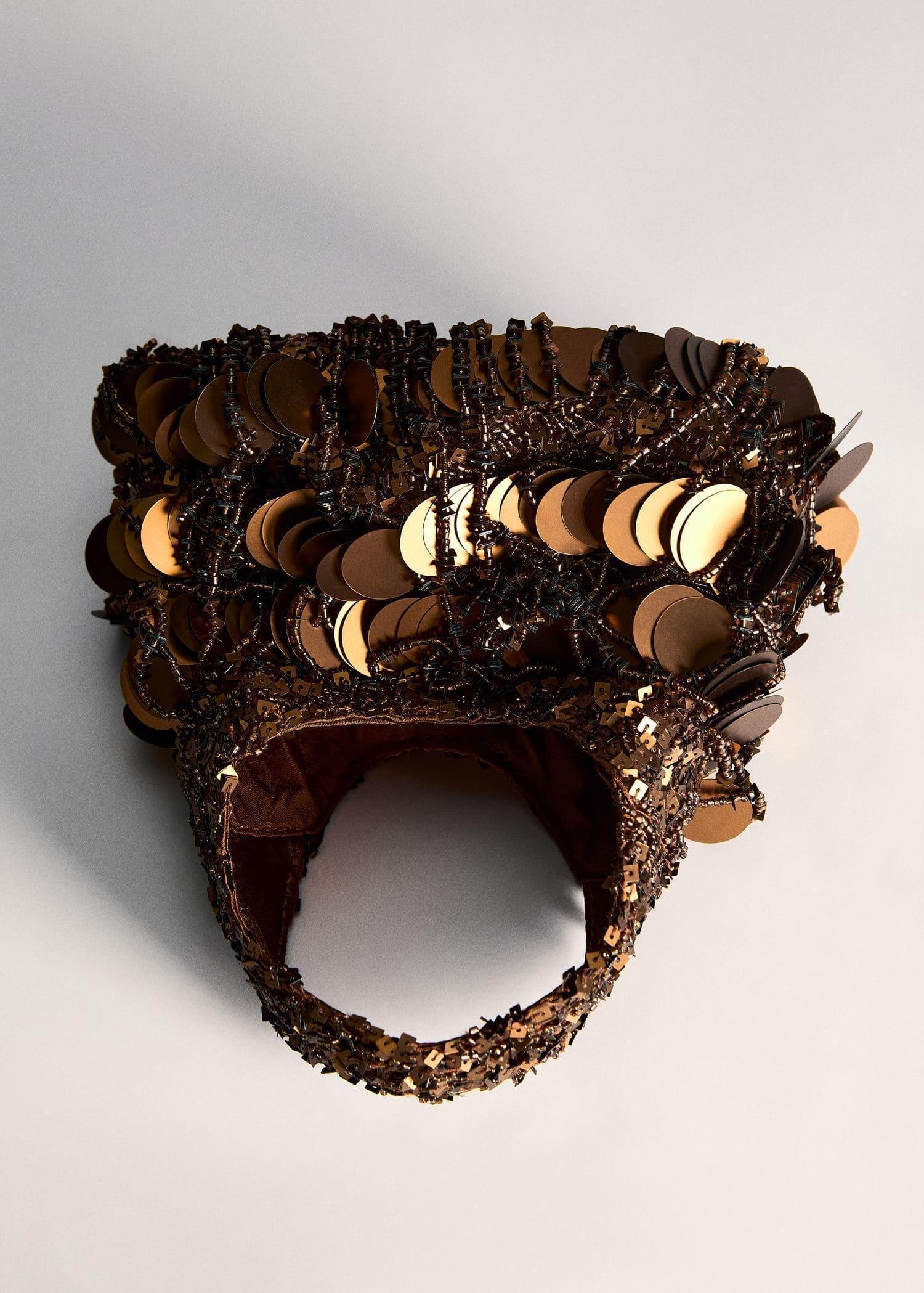 Copper Beaded Handbag, Rust - Copper, large image number 4
