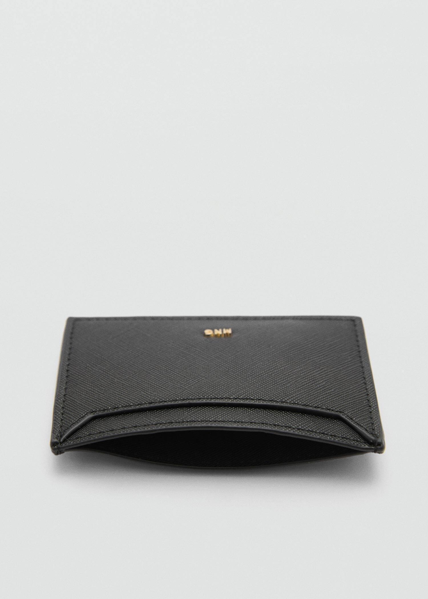 Black Saffiano-Effect Cardholder, , medium