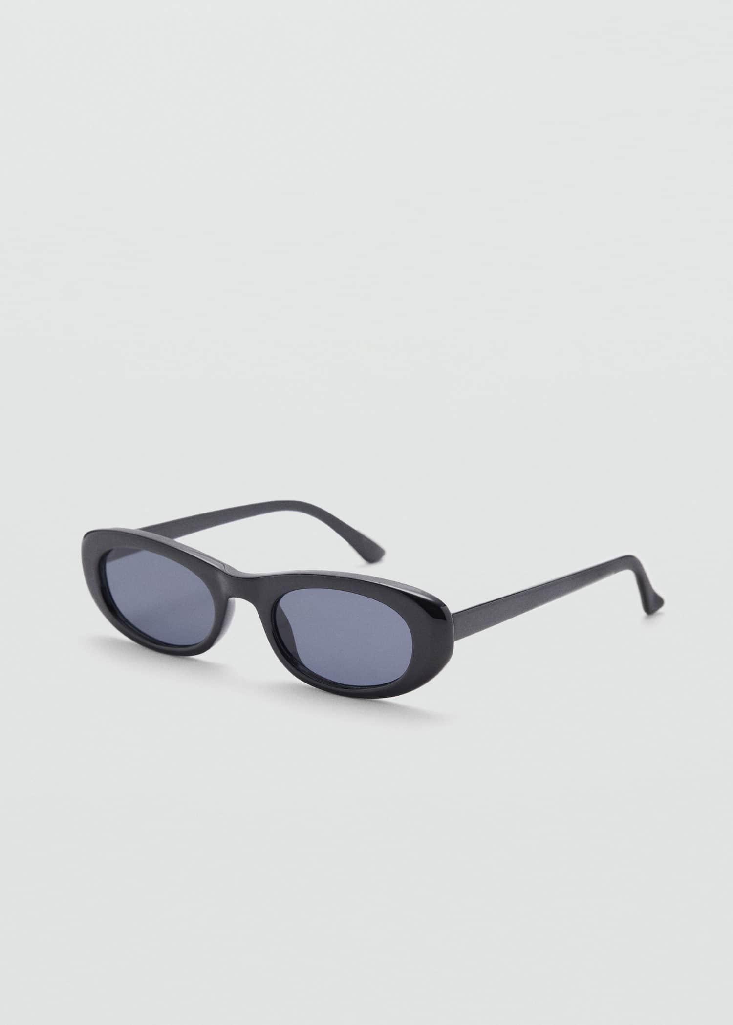 Black Oval Sunglasses, Black, large