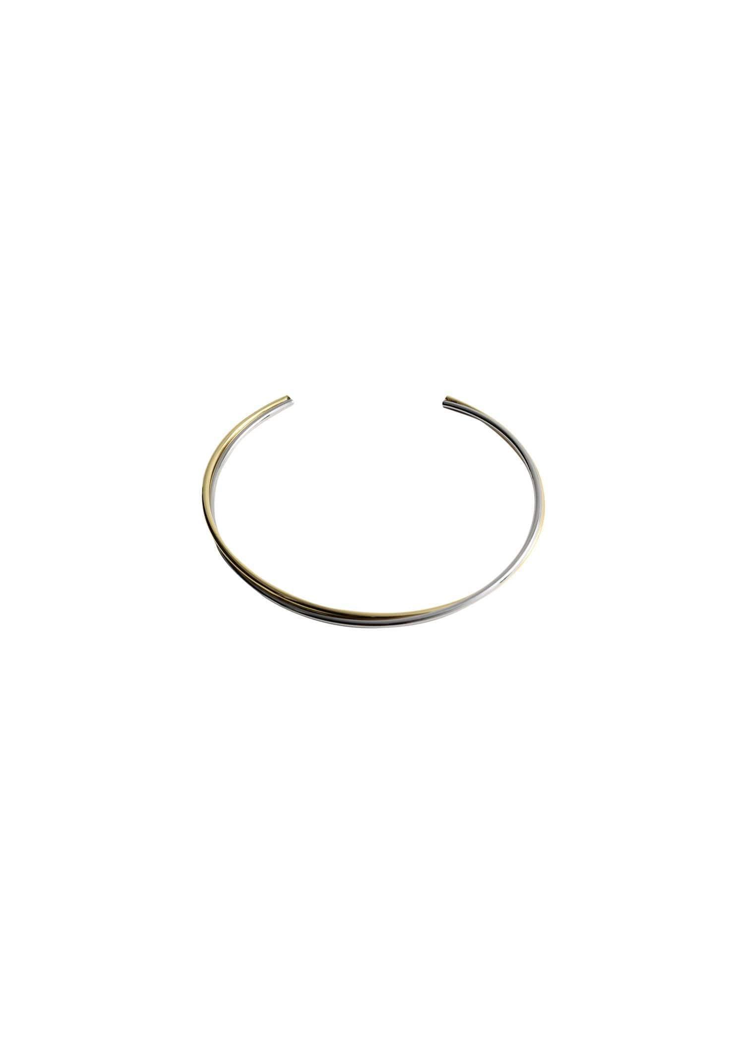 Gold Interlocking Hoops Chocker Necklace, Gold, large image number 0