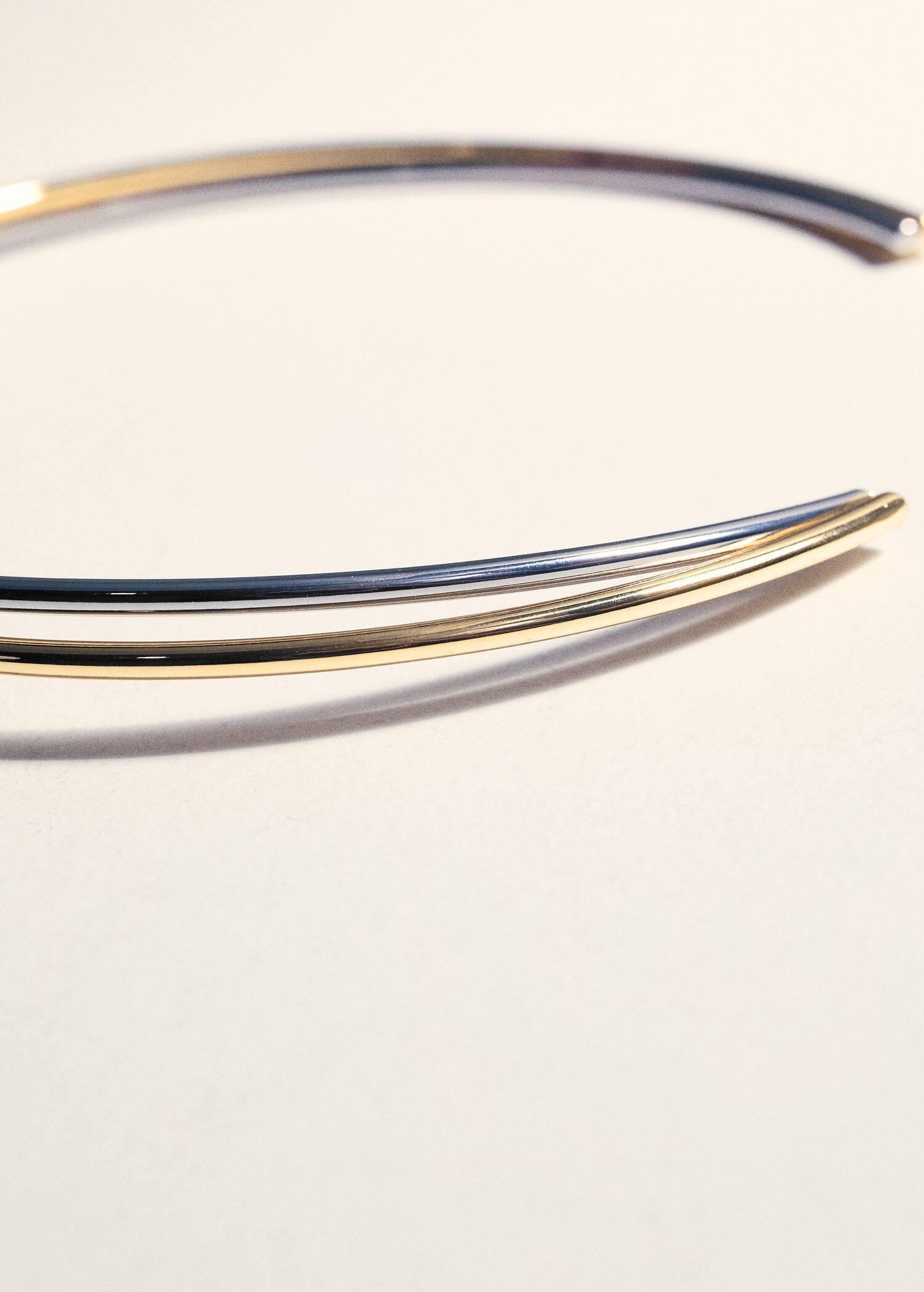 Gold Interlocking Hoops Chocker Necklace, Gold, large image number 1