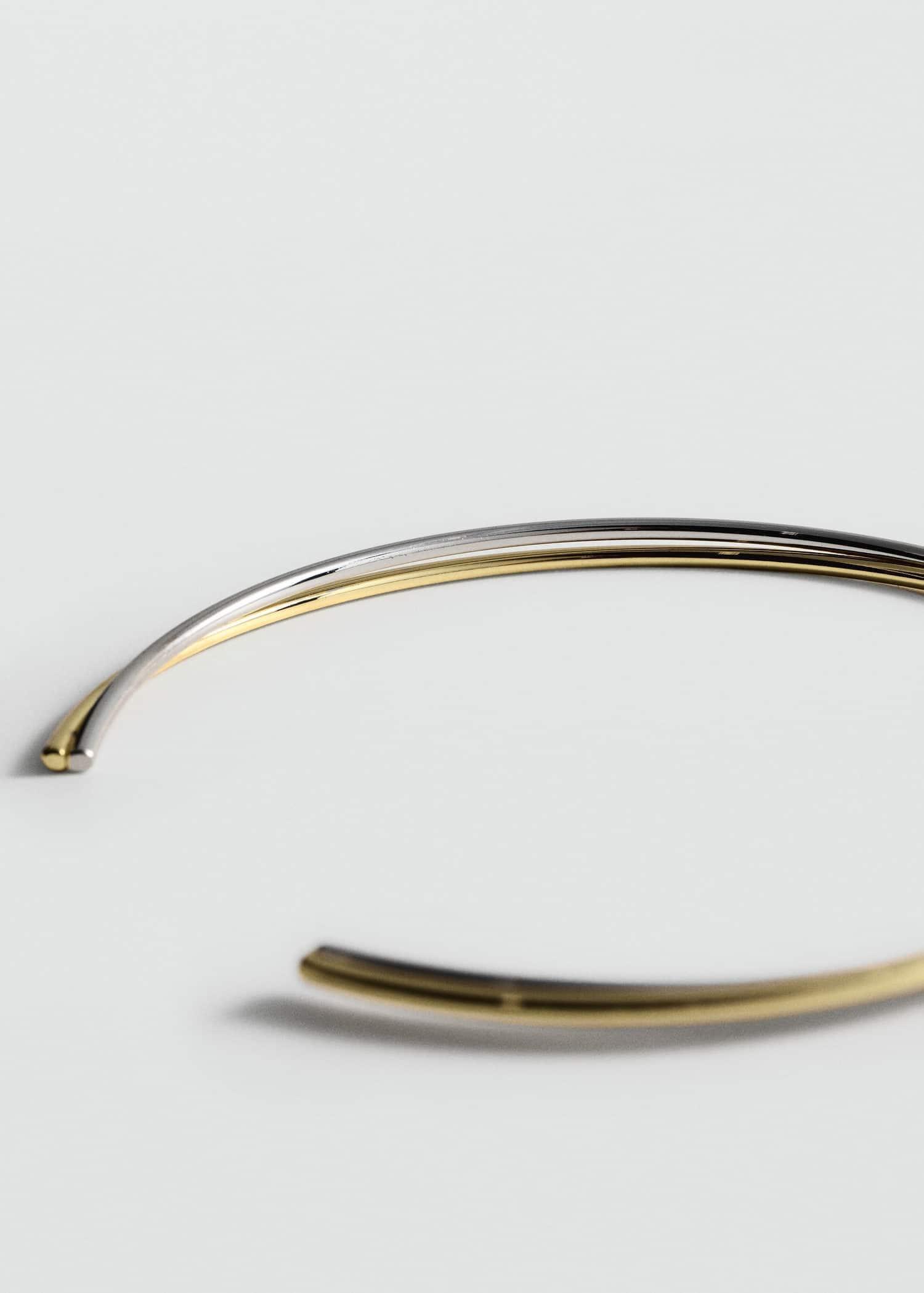 Gold Interlocking Hoops Chocker Necklace, Gold, large image number 2