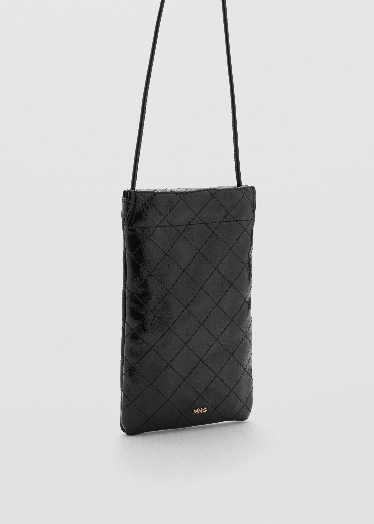 Black Mobile Phone Case With Decorative Stitching, Black, large image number 0