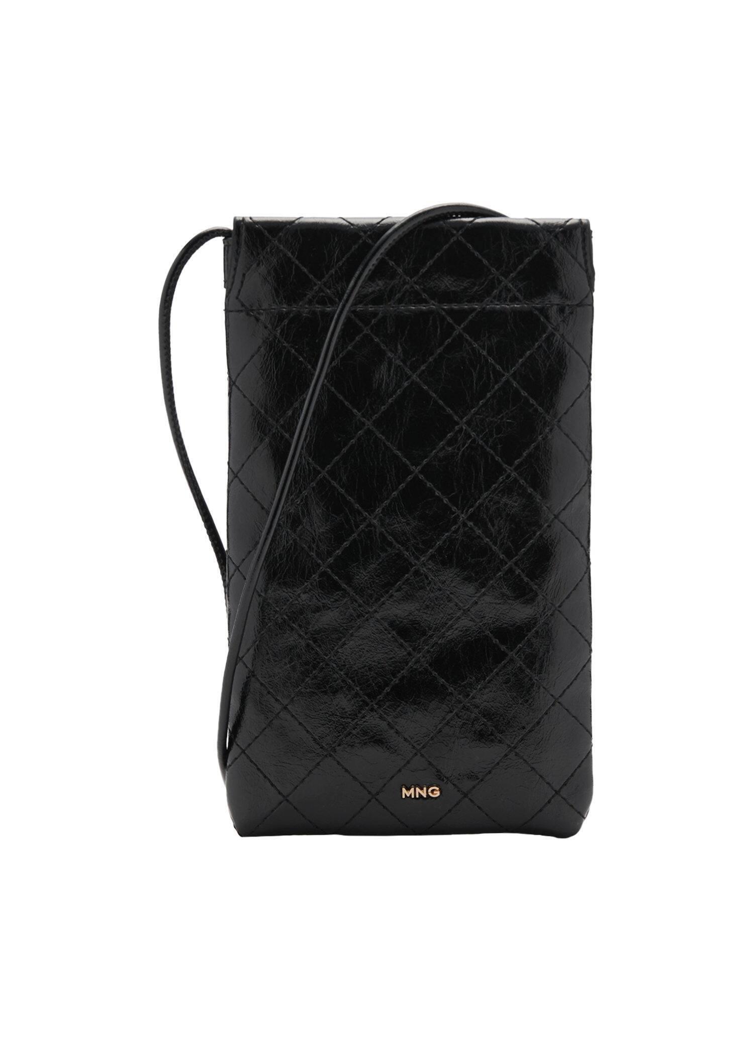 Black Mobile Phone Case With Decorative Stitching, Black, large image number 2