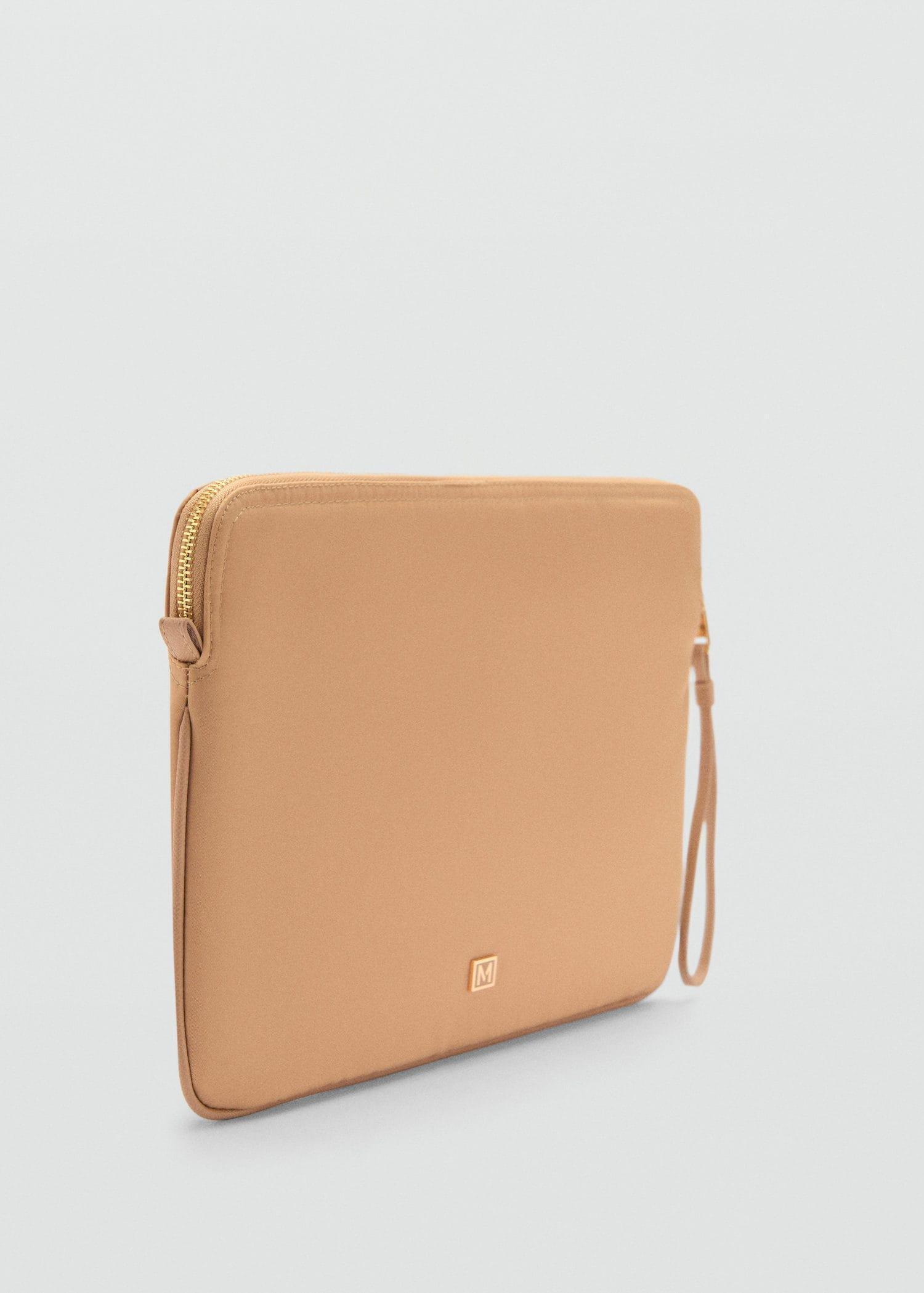 Beige Logo Laptop Case, Light Beige, large image number 0