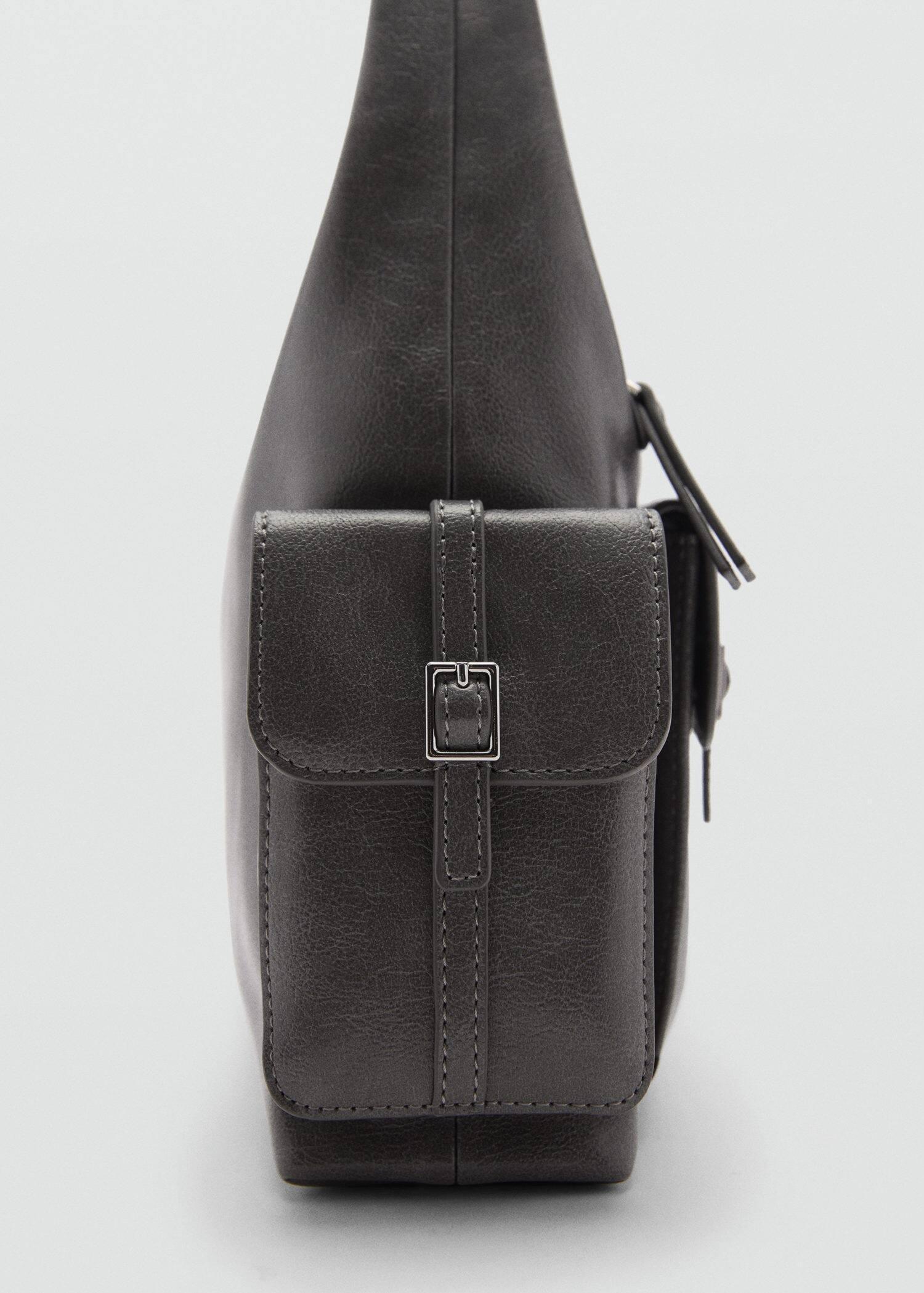 Grey Shoulder Bag Cargo Pockets, Dark Grey, large image number 2