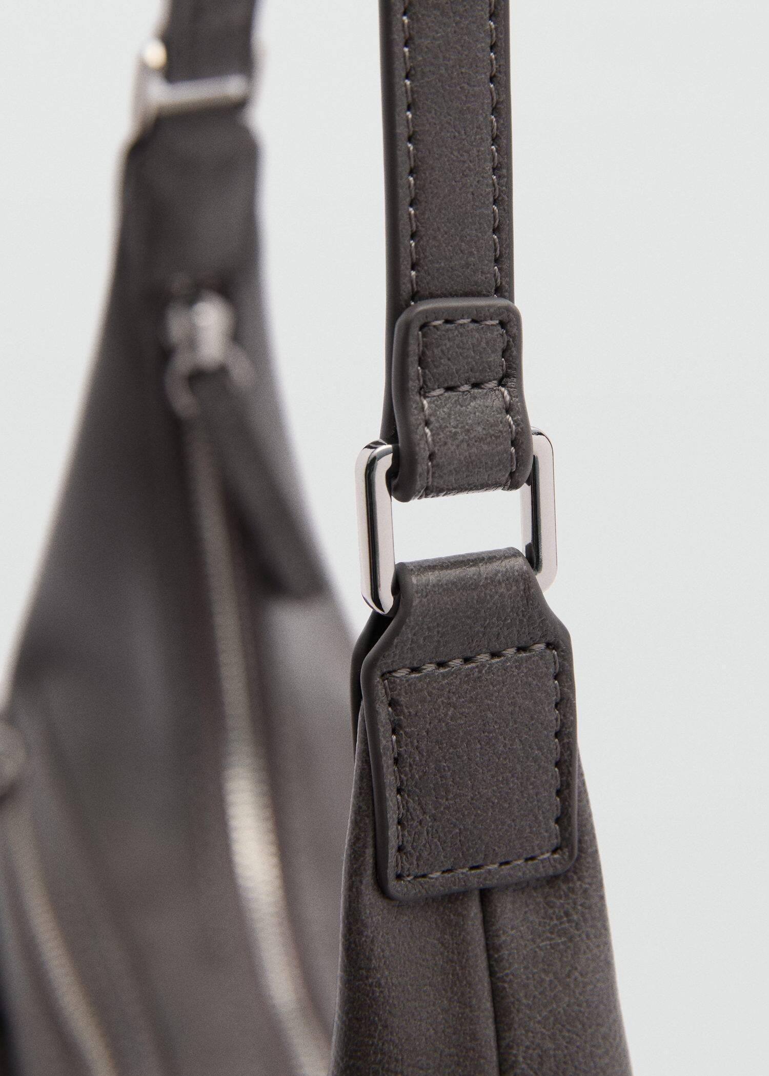 Grey Shoulder Bag Cargo Pockets, Dark Grey, large image number 4