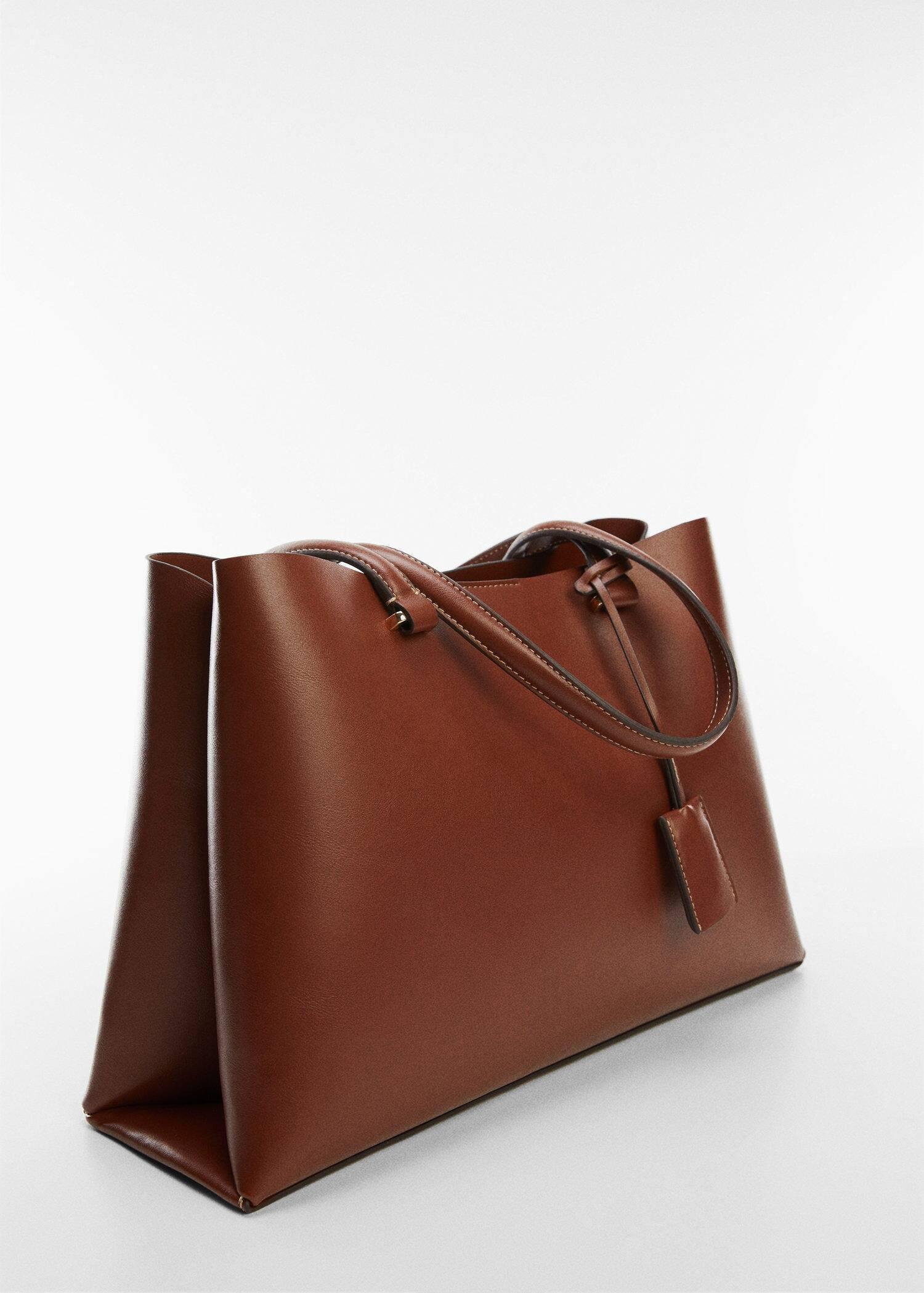 Brown Shopper Bag With Dual Compartment, Medium Brown, large