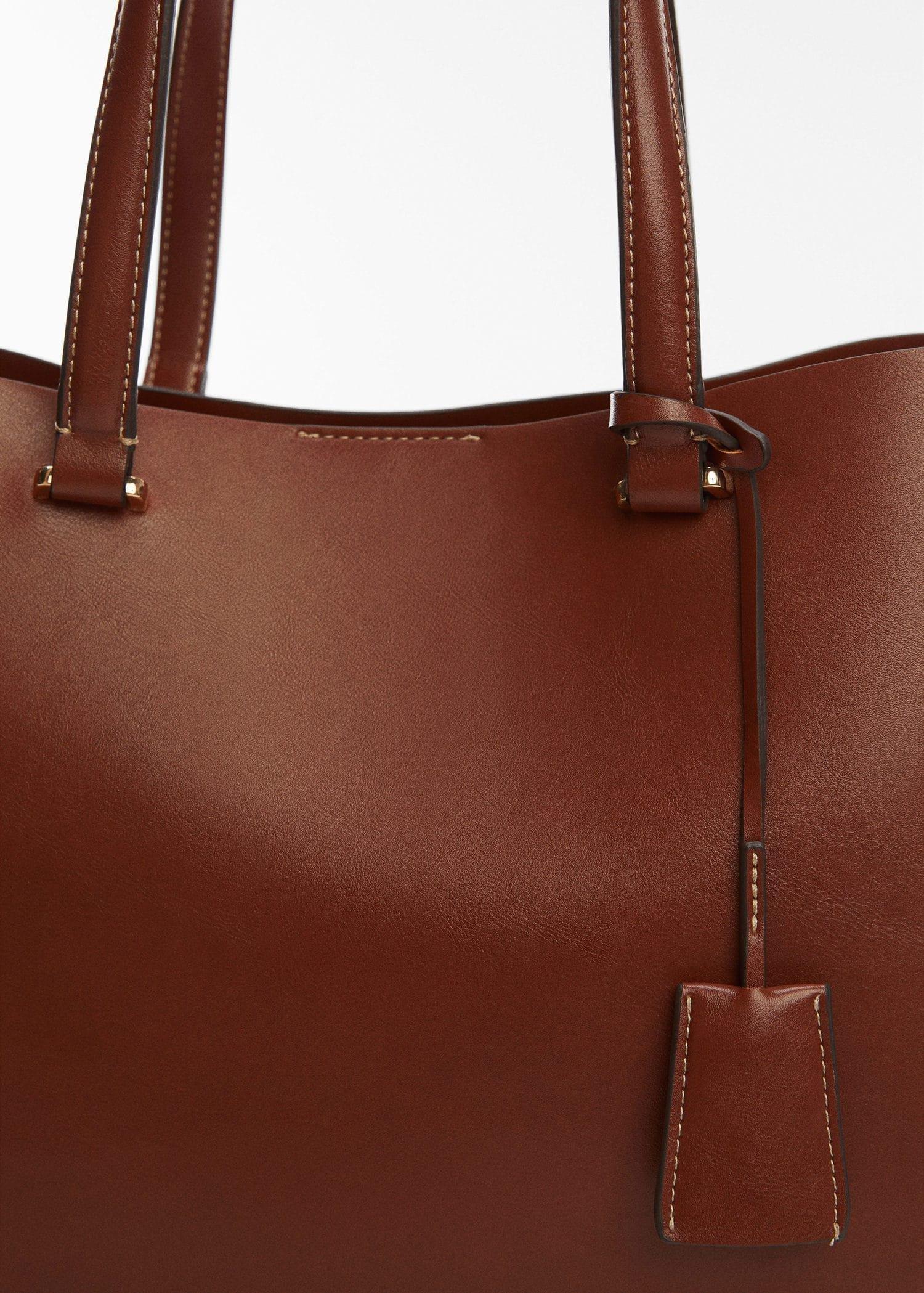 Brown Shopper Bag With Dual Compartment, Medium Brown, large image number 1