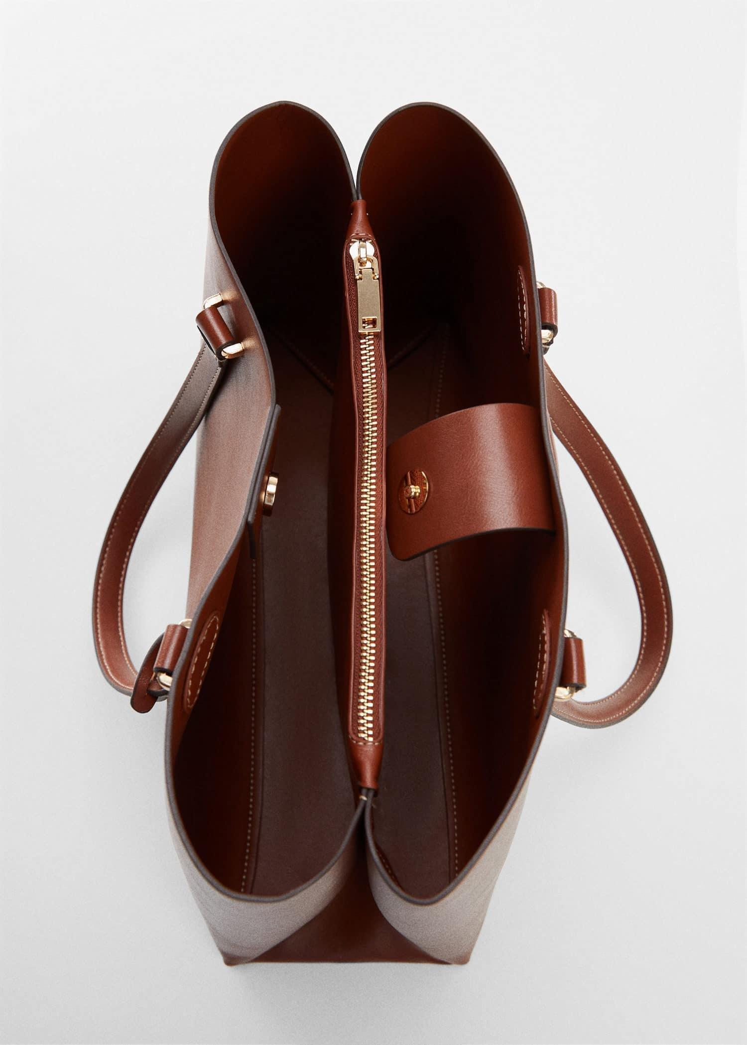 Brown Shopper Bag With Dual Compartment, Medium Brown, large image number 2