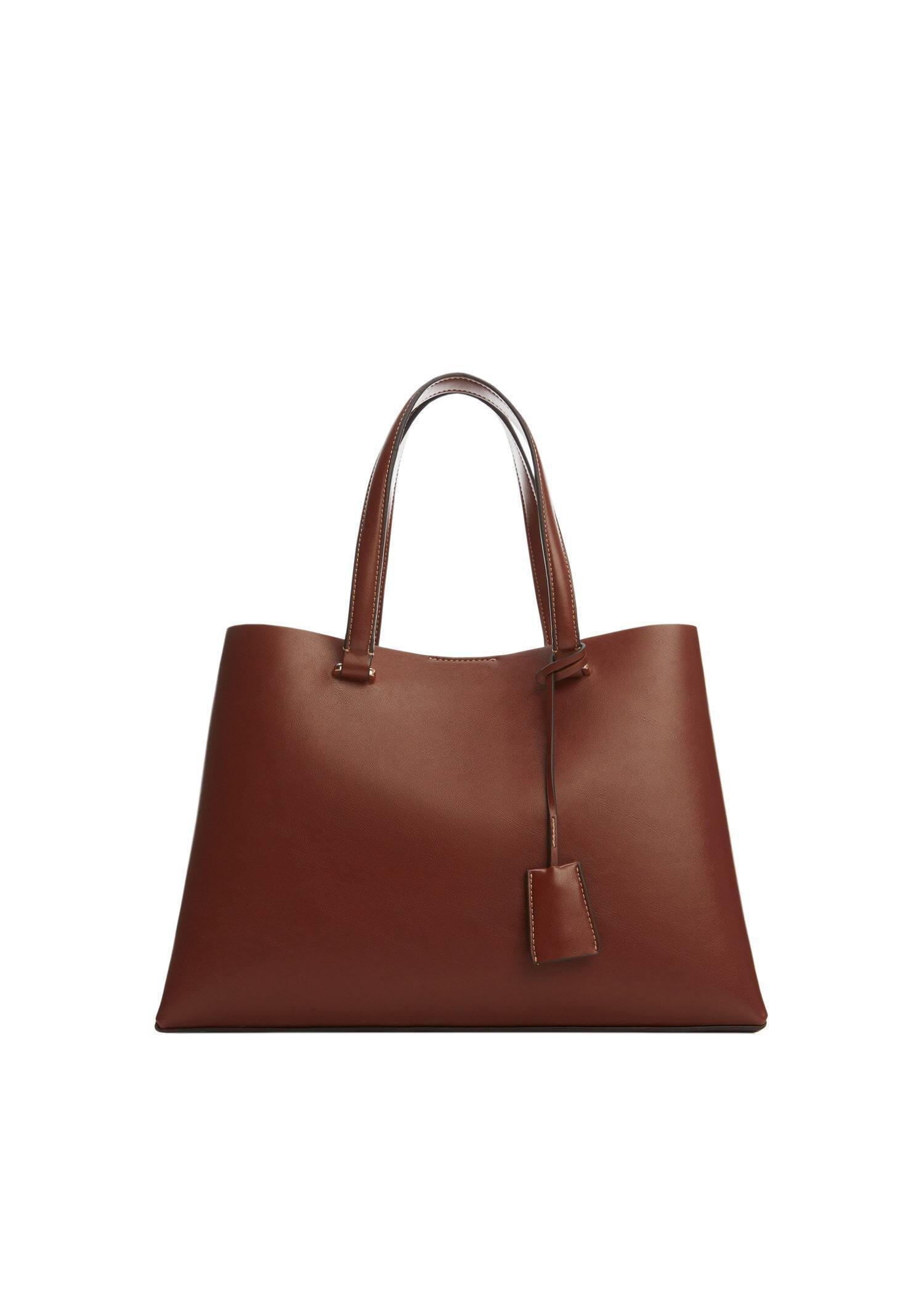 Brown Shopper Bag With Dual Compartment, Medium Brown, large image number 3