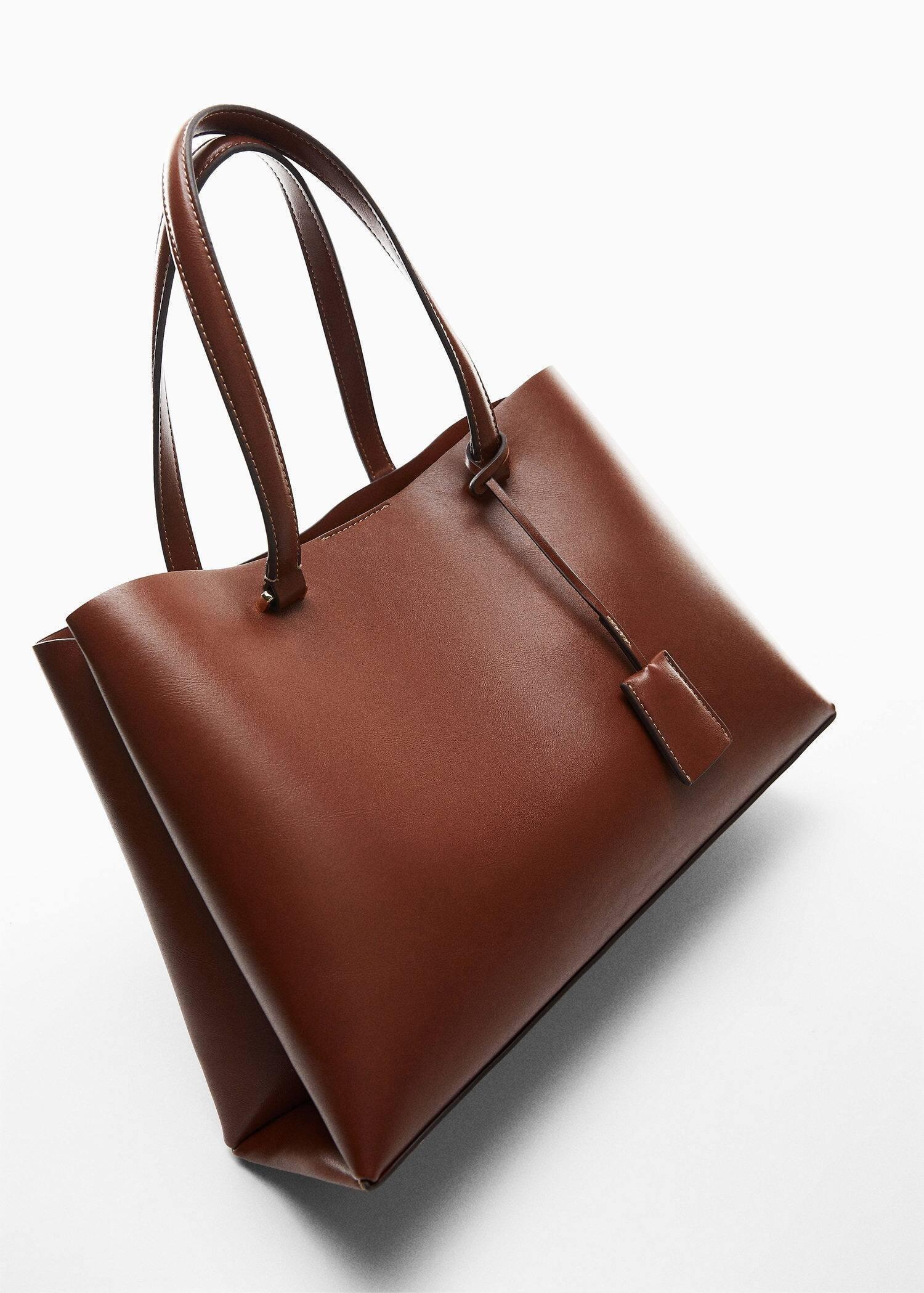 Brown Shopper Bag With Dual Compartment, Medium Brown, large image number 4