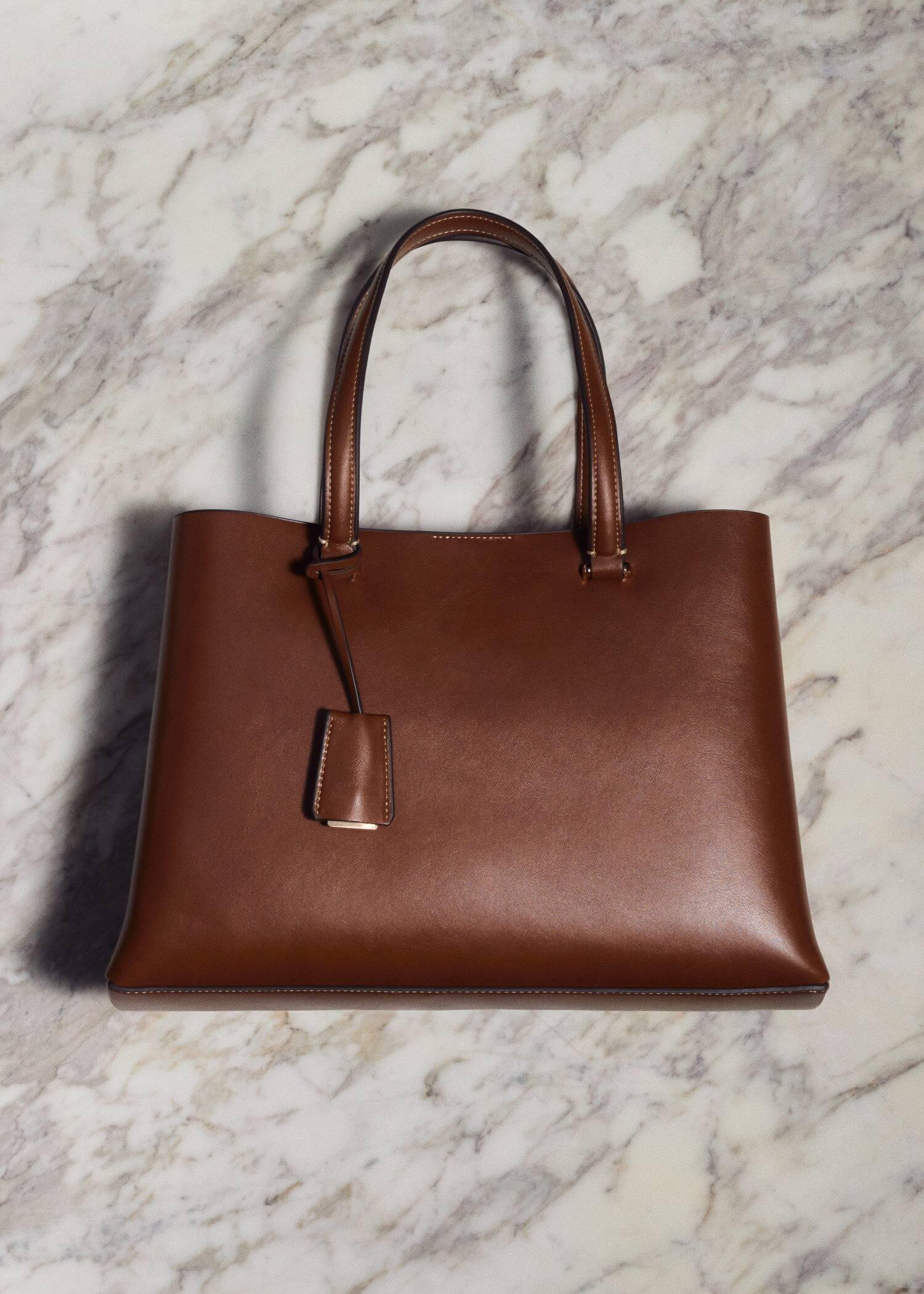 Brown Shopper Bag With Dual Compartment, Medium Brown, large image number 5