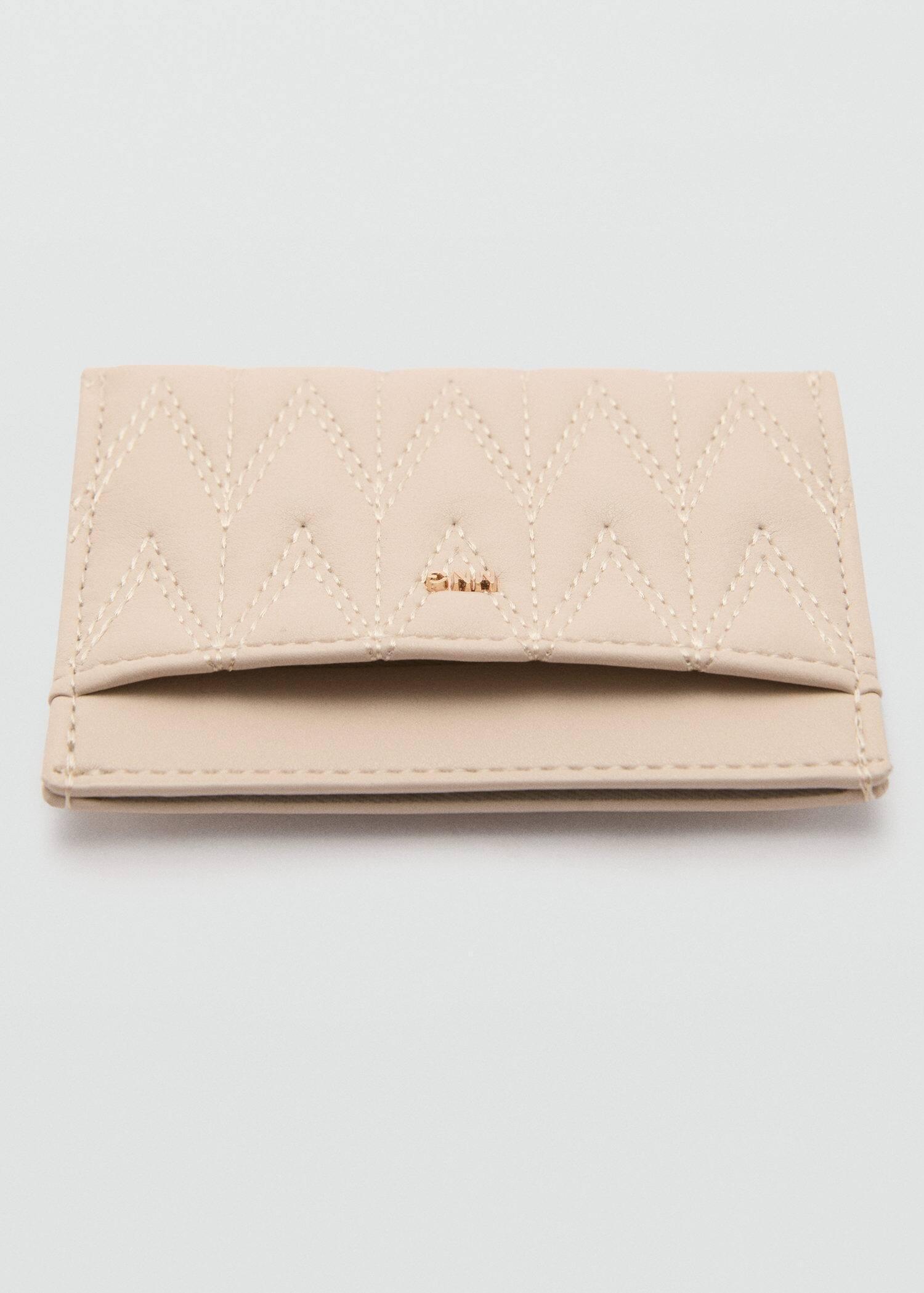 White Quilted Cardholder With Logo, 0201_02, large image number 1