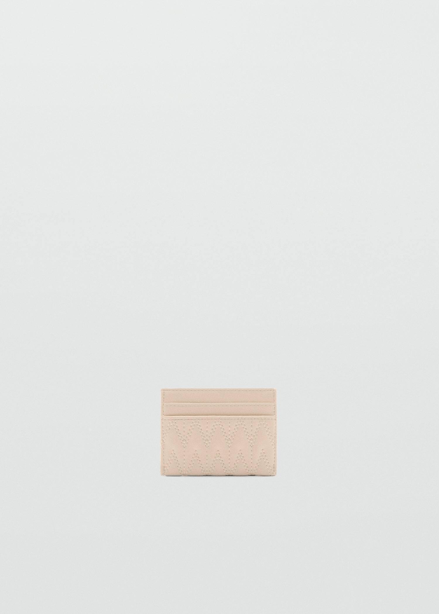 White Quilted Cardholder With Logo, 0201_02, large image number 2