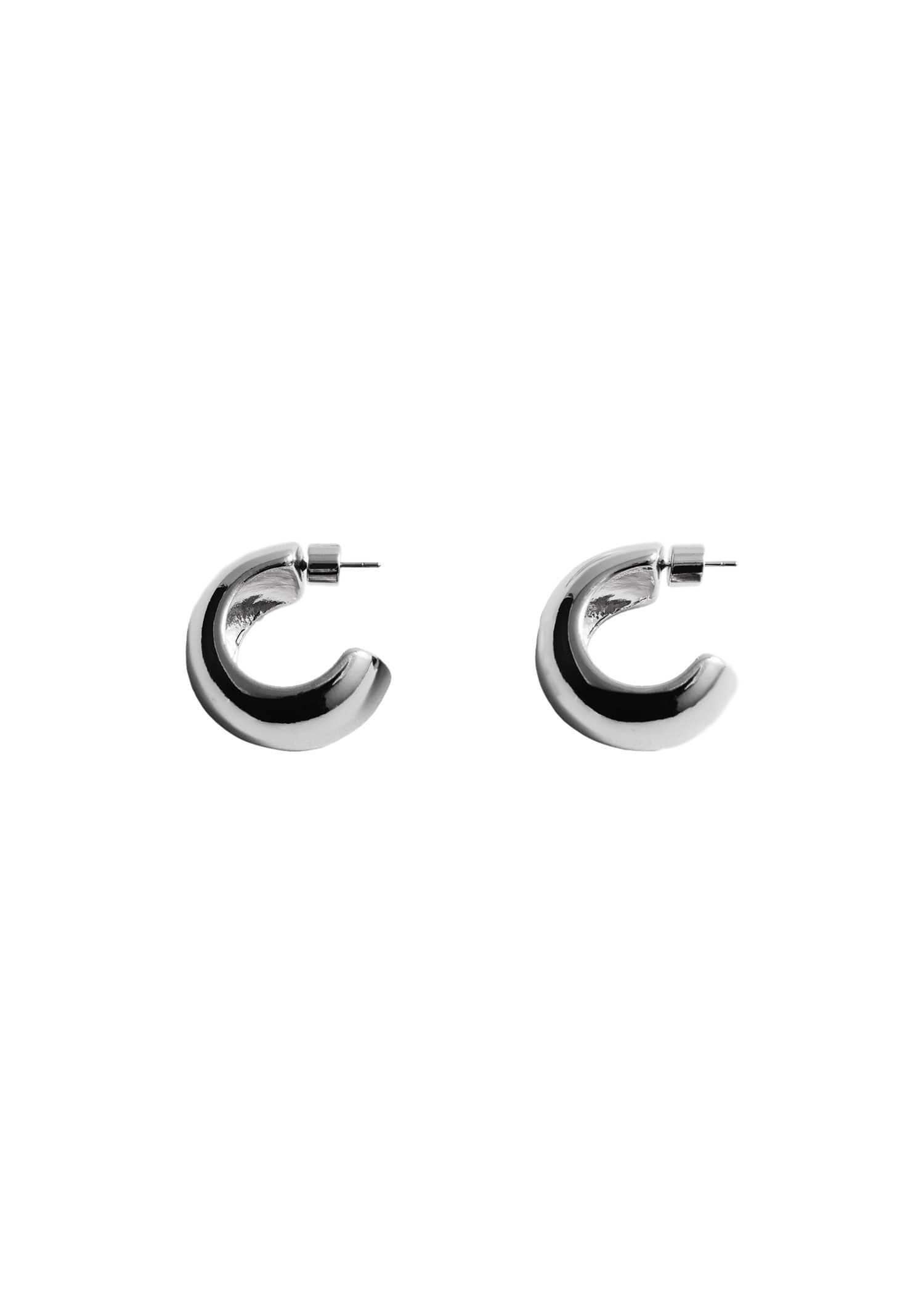 Silver Volume Hoop Earrings, Silver, large image number 1