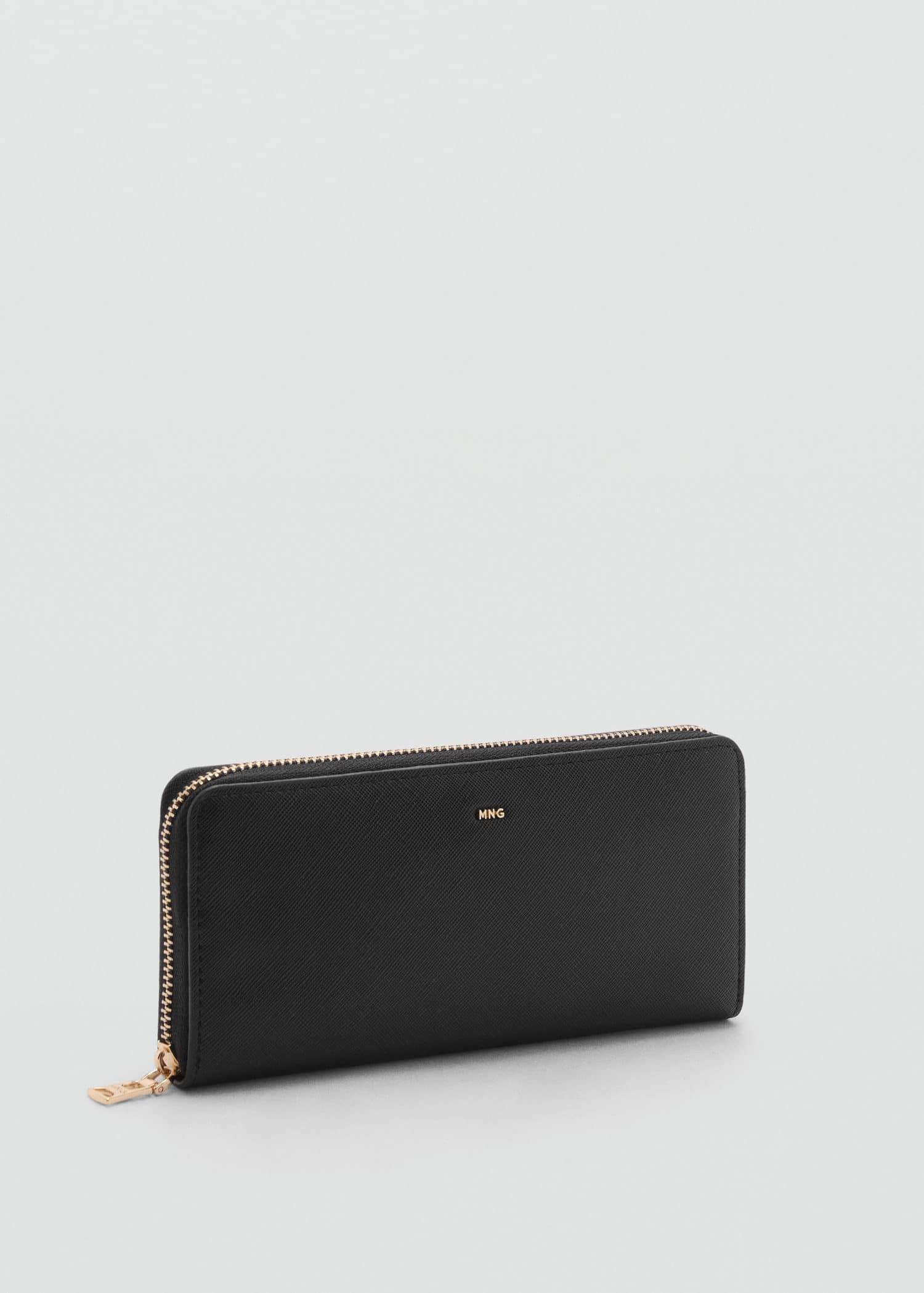 Black Saffiano-Effect Wallet, Black, large image number 0