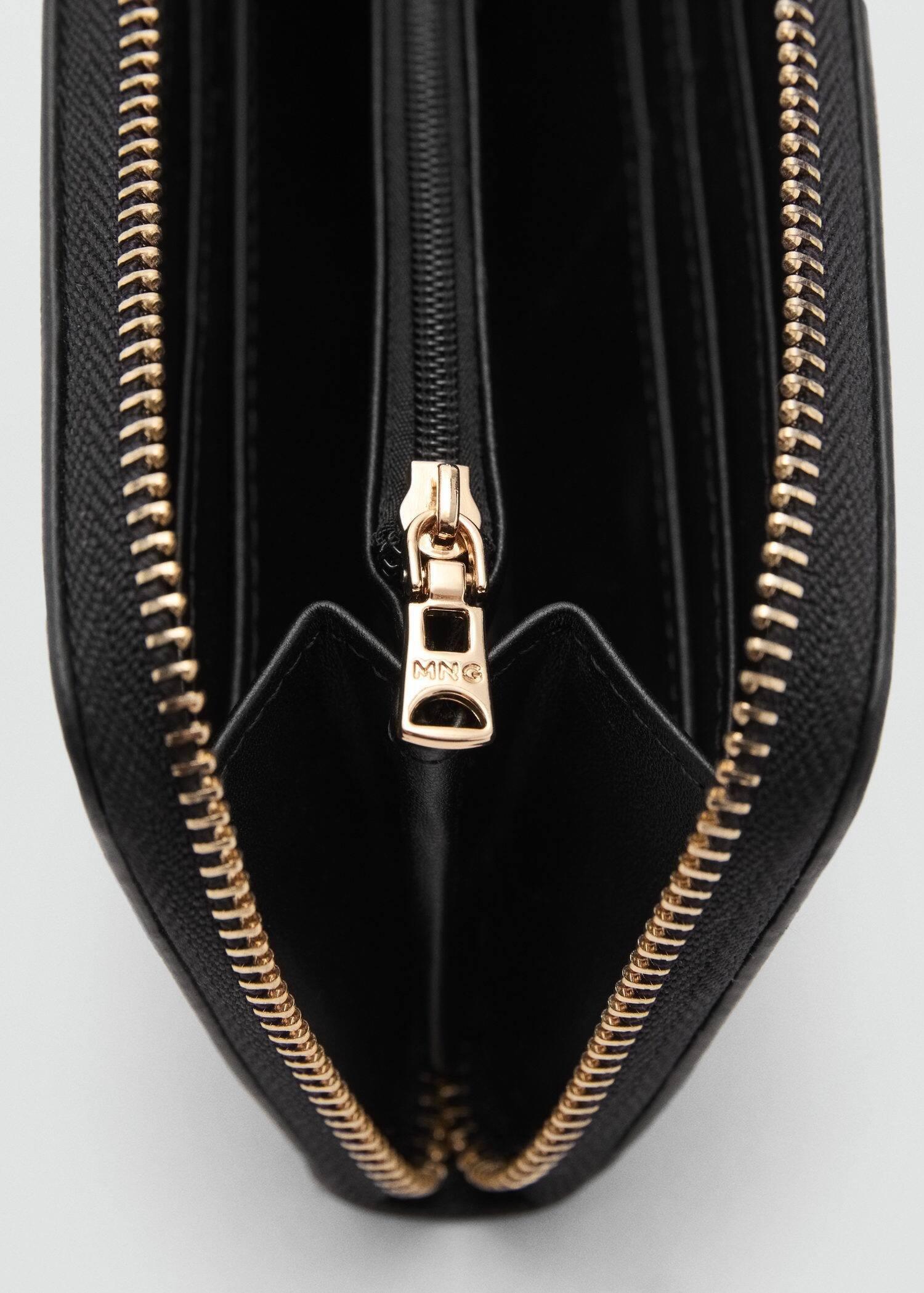 Black Saffiano-Effect Wallet, Black, large image number 1