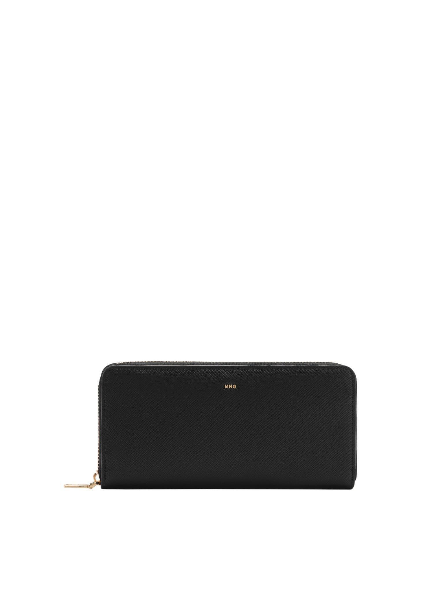 Black Saffiano-Effect Wallet, Black, large image number 2