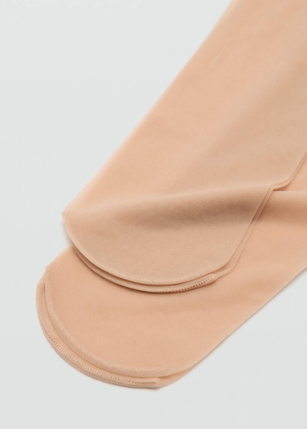 Beige Set Of 2 Veiled Socks, Light Beige, large image number 1