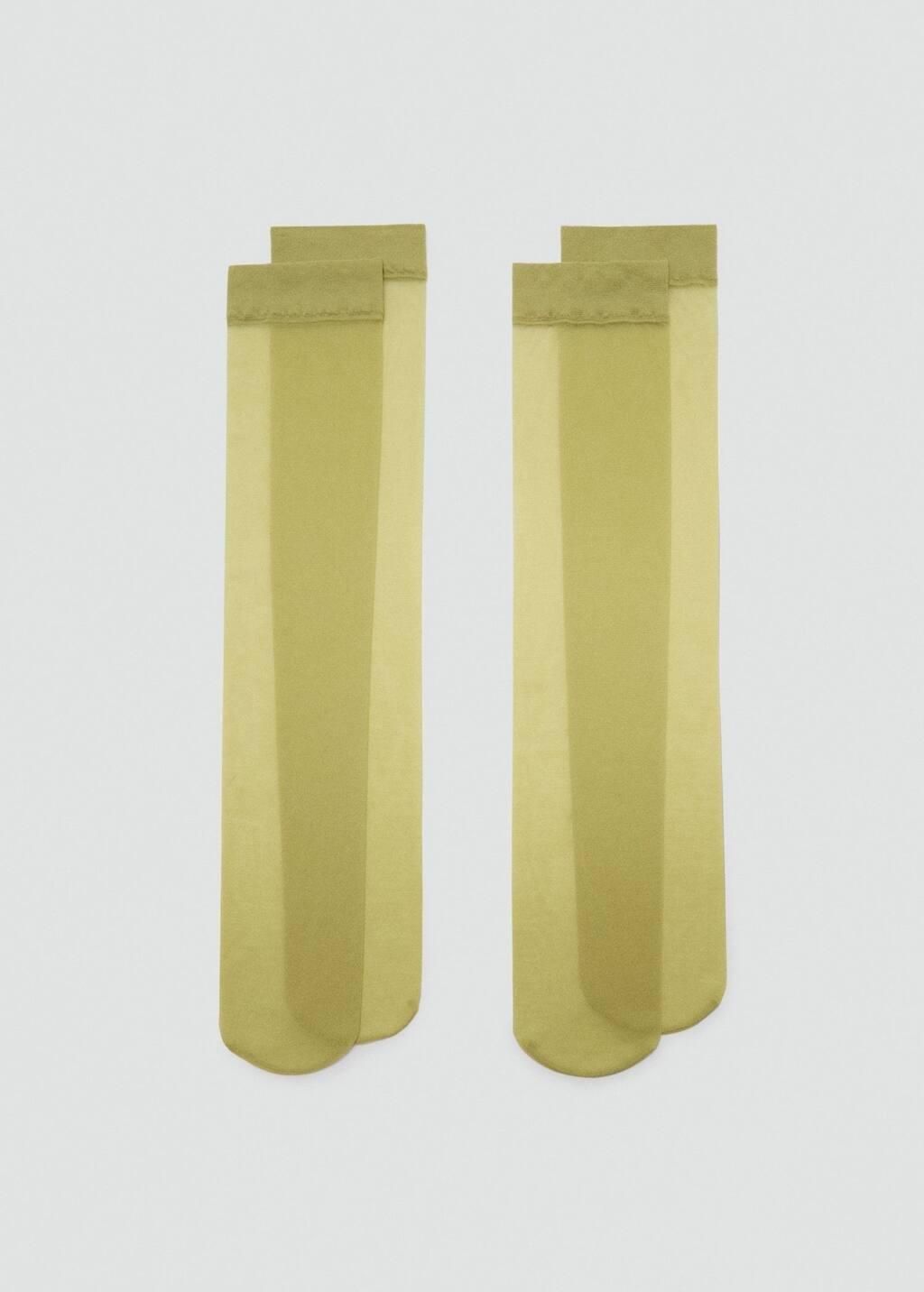 Green Set Of 2 Veiled Socks, Green, large image number 0