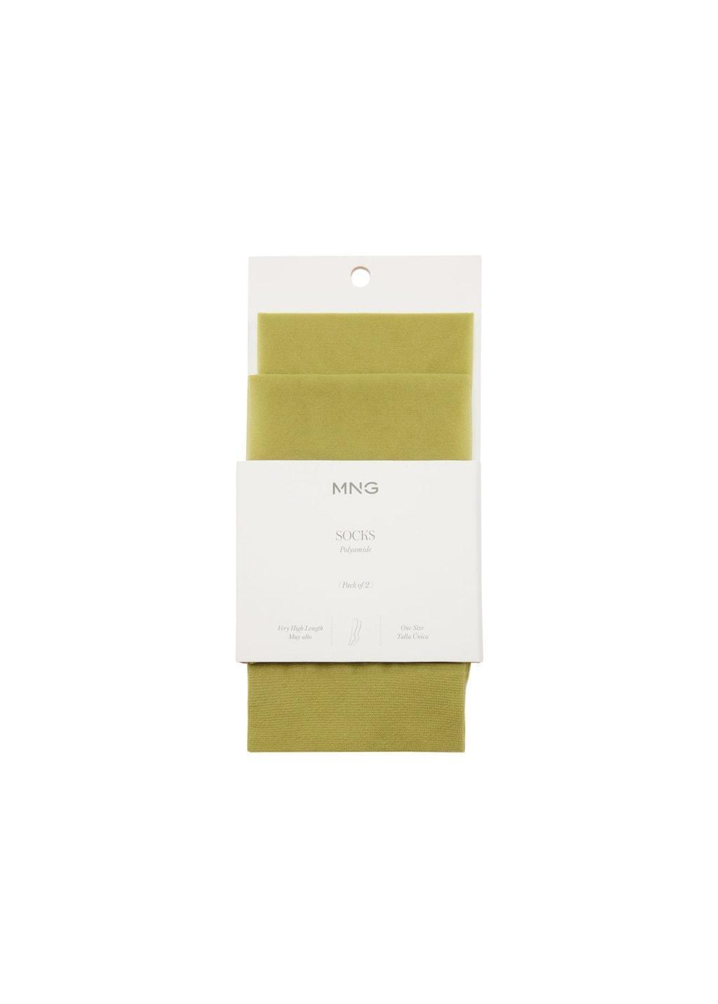Green Set Of 2 Veiled Socks, Green, large image number 2