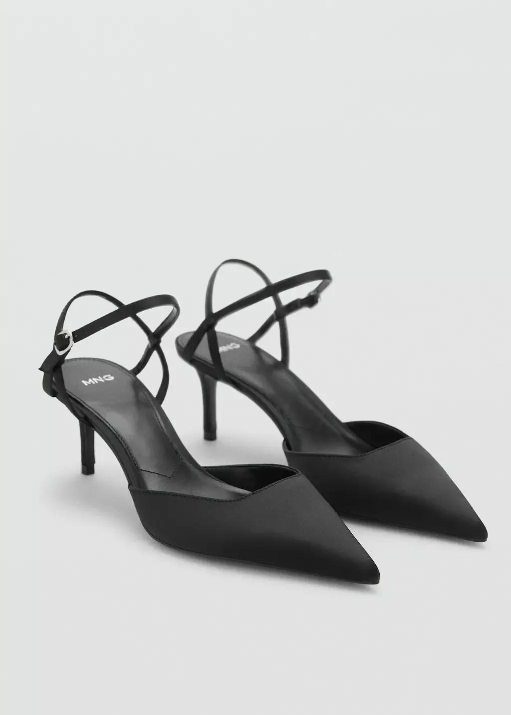 Black High-Heeled Shoes With Straps, , medium
