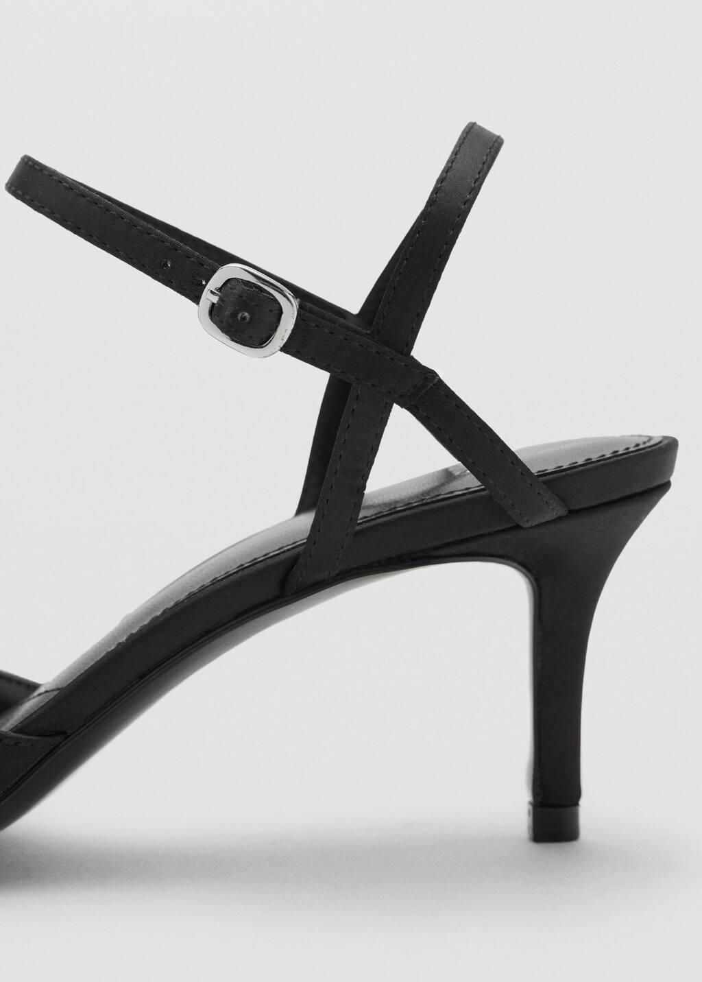 Black High-Heeled Shoes With Straps, , large image number 1
