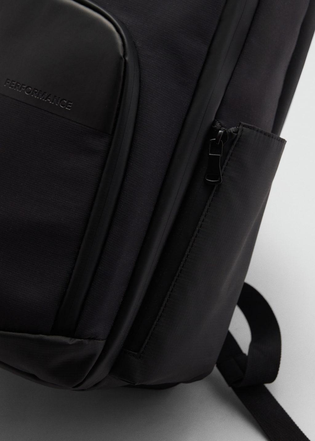 Black Water-Repellent Backpack Sub Connection, Black, large image number 1