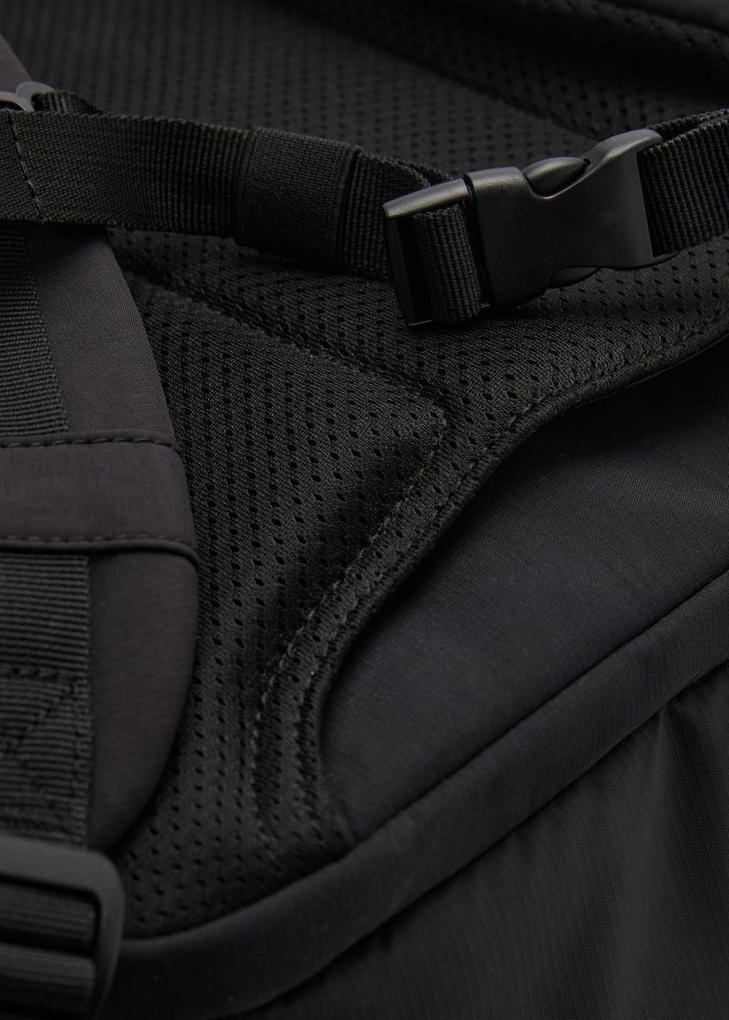 Black Water-Repellent Backpack Sub Connection, Black, large image number 2