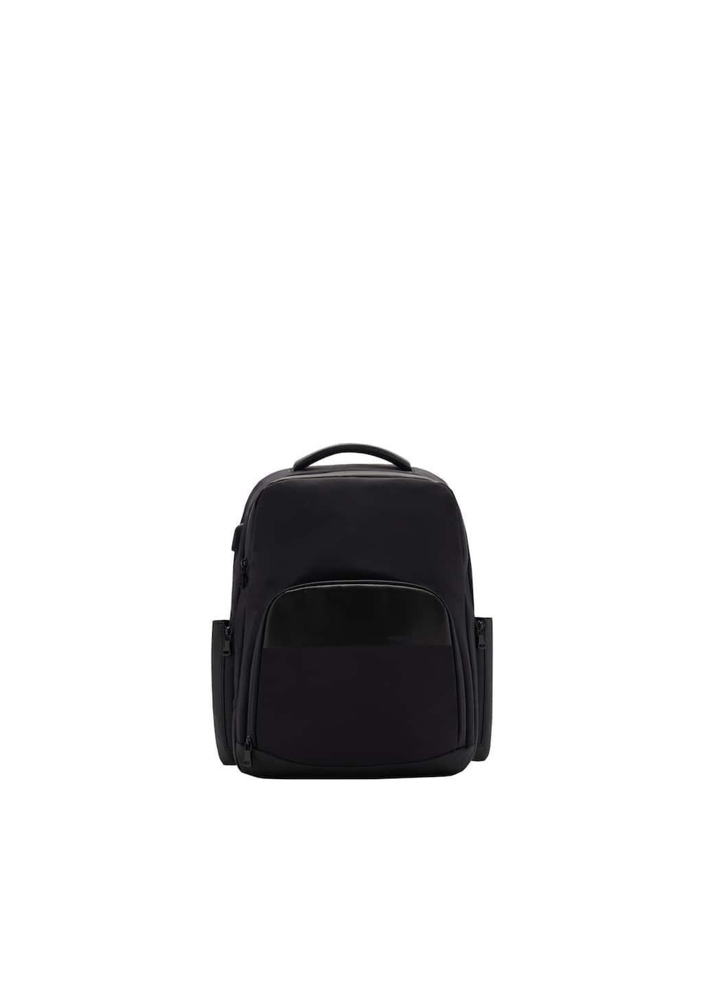 Black Water-Repellent Backpack Sub Connection, Black, large image number 3