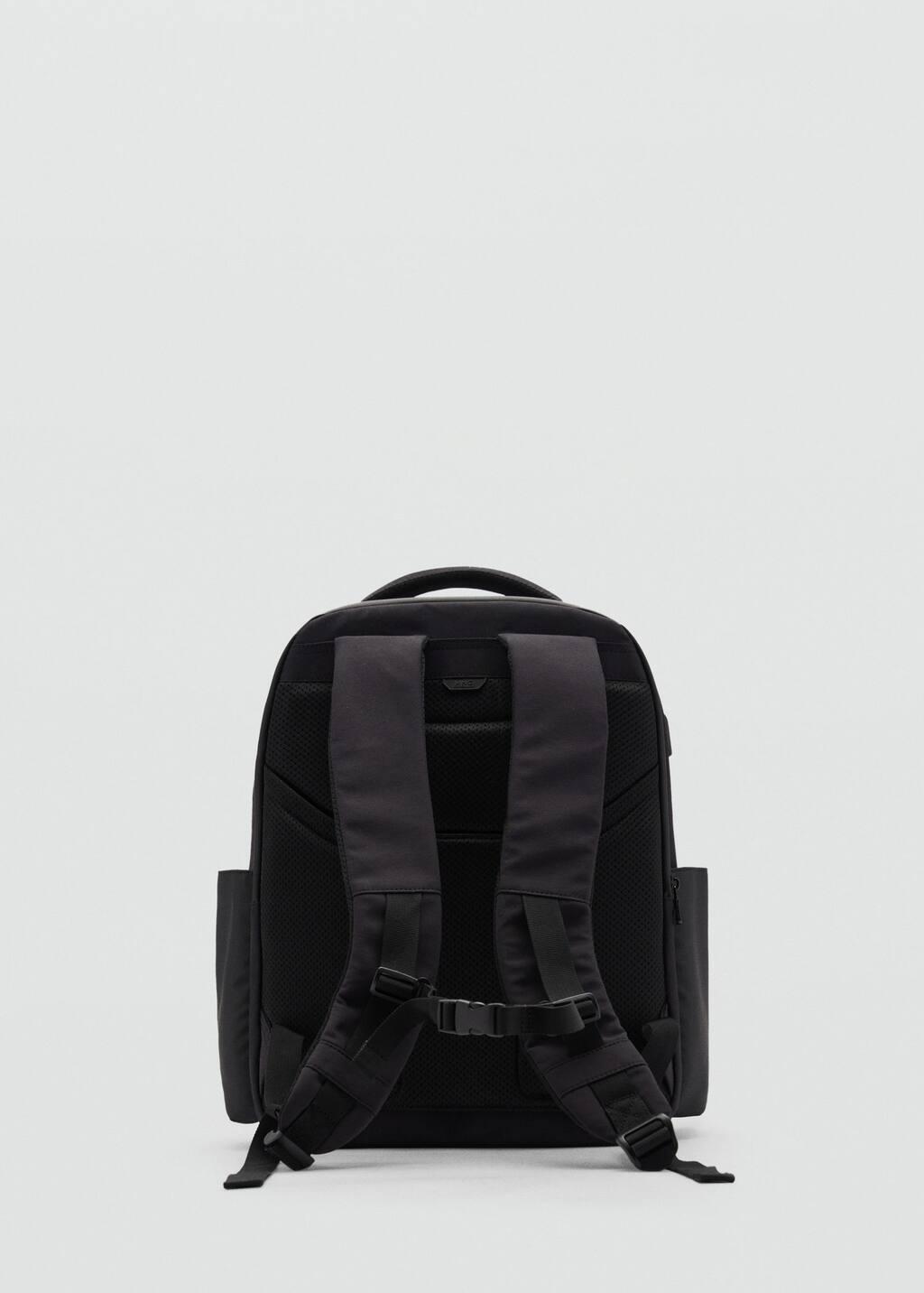 Black Water-Repellent Backpack Sub Connection, Black, large image number 5