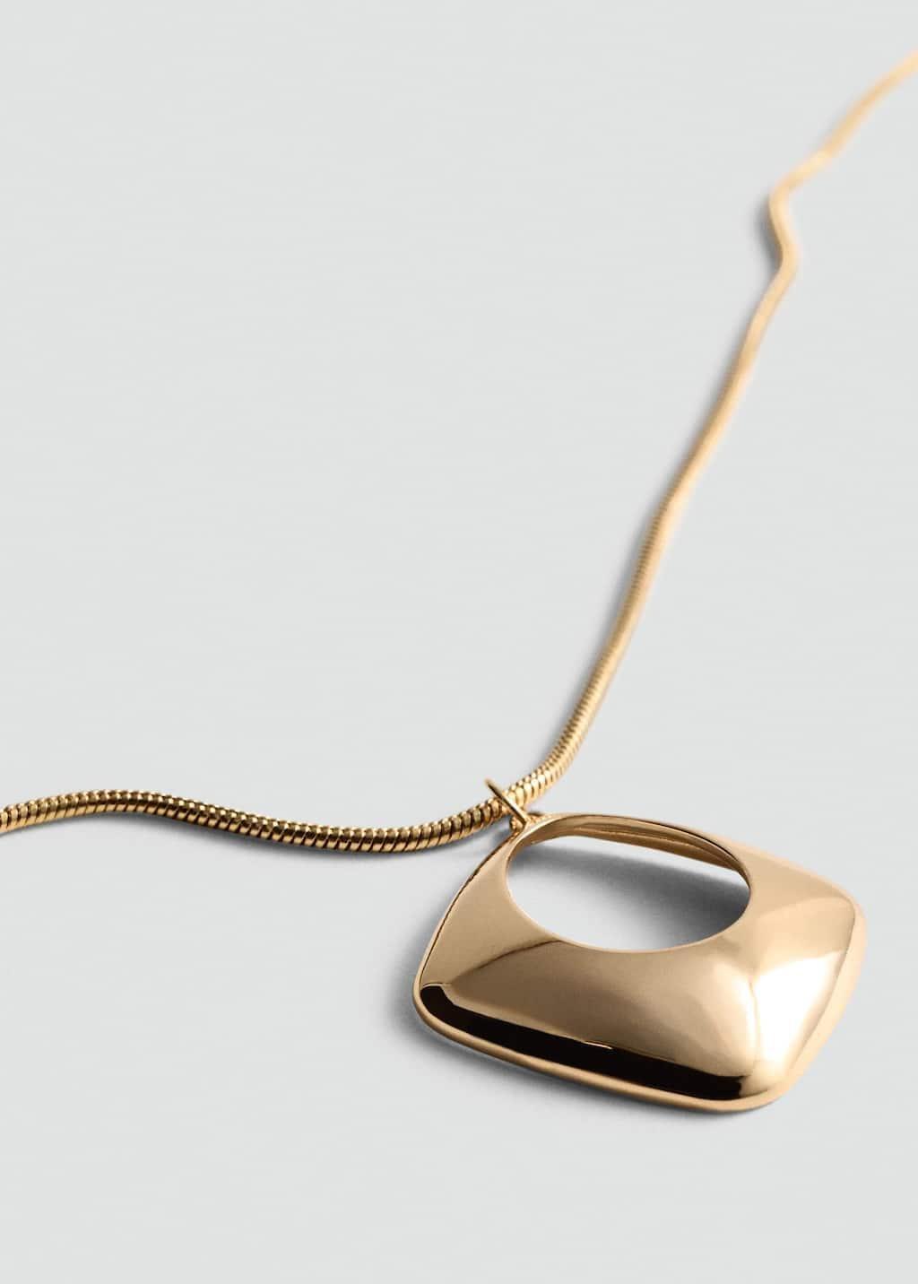 Gold Geometric Pendant Necklace, 0201_OR, large image number 0