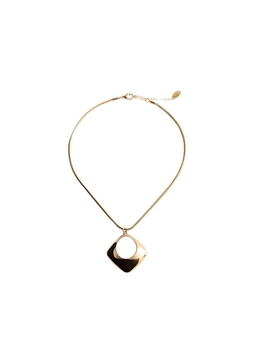 Gold Geometric Pendant Necklace, 0201_OR, large image number 3