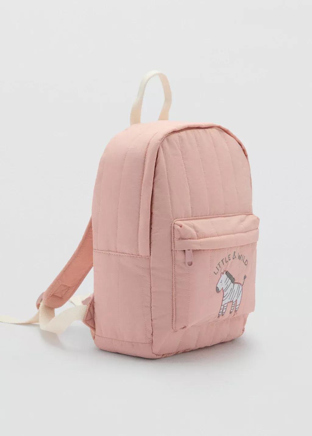 Pink Lt-Pastel Backpack With Embroidered Detail, Baby Girl, Light-Pastel Pink, large image number 0